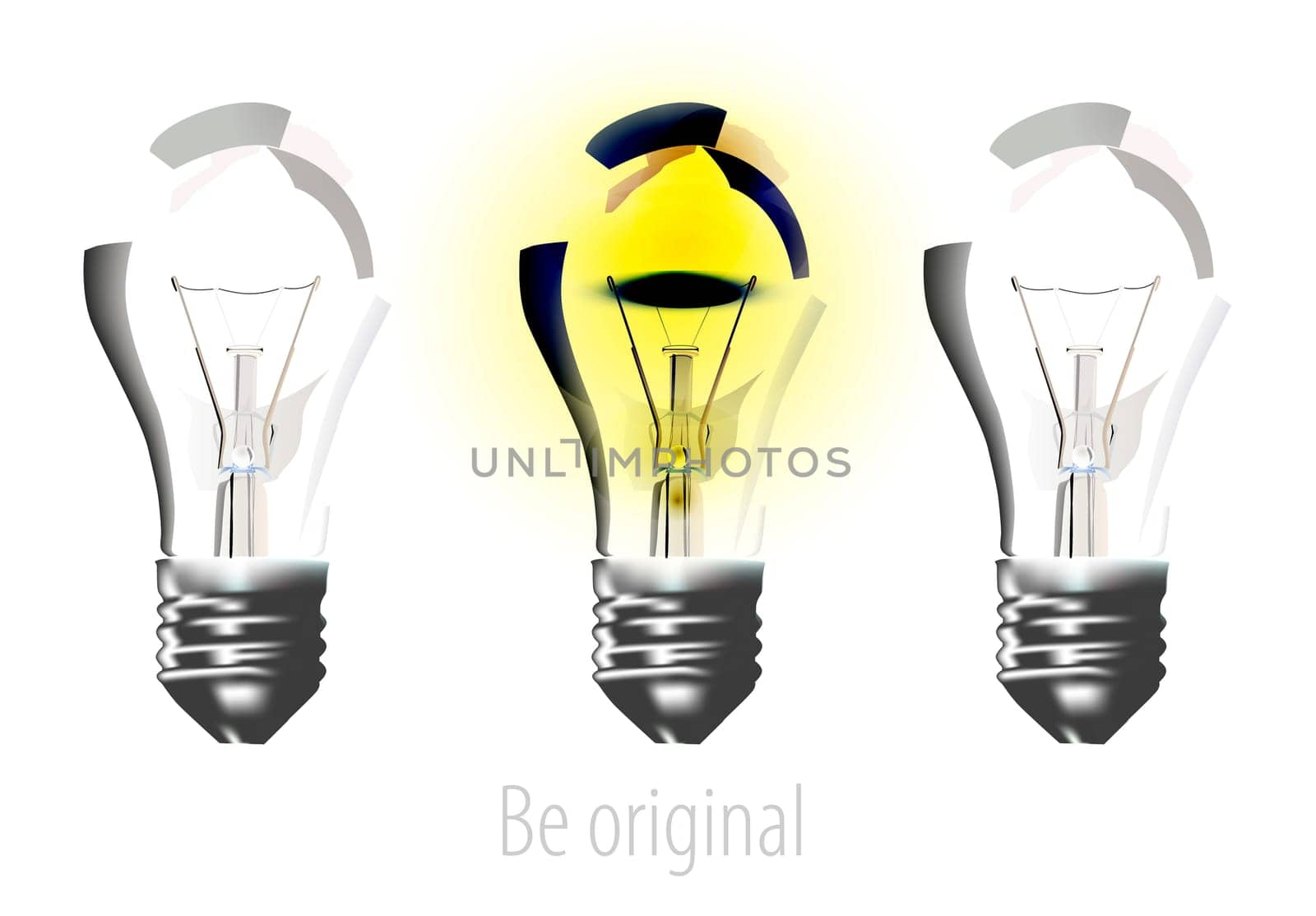 Realistic lamps on white