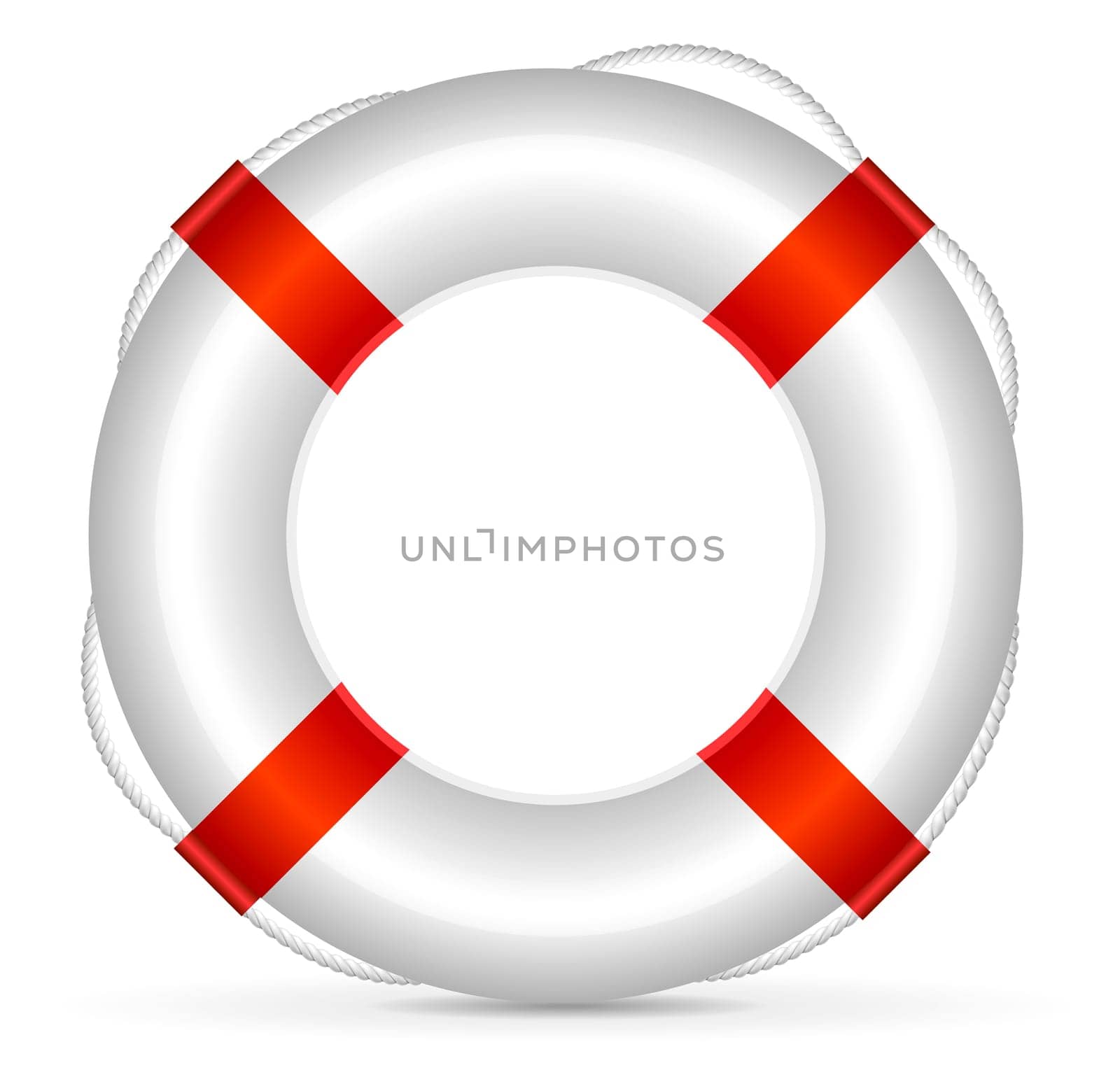 Realistic lifebuoy on white background