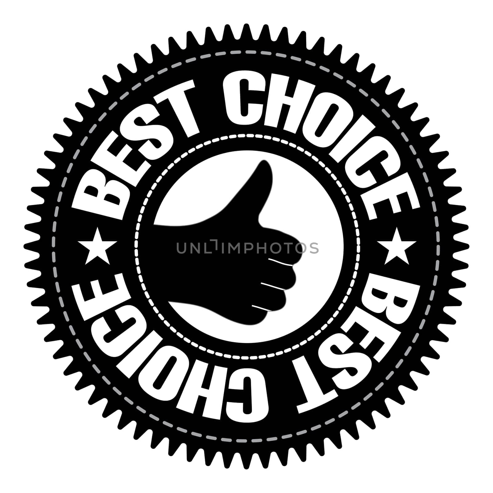 BEST choice sign with hand isolated on white background