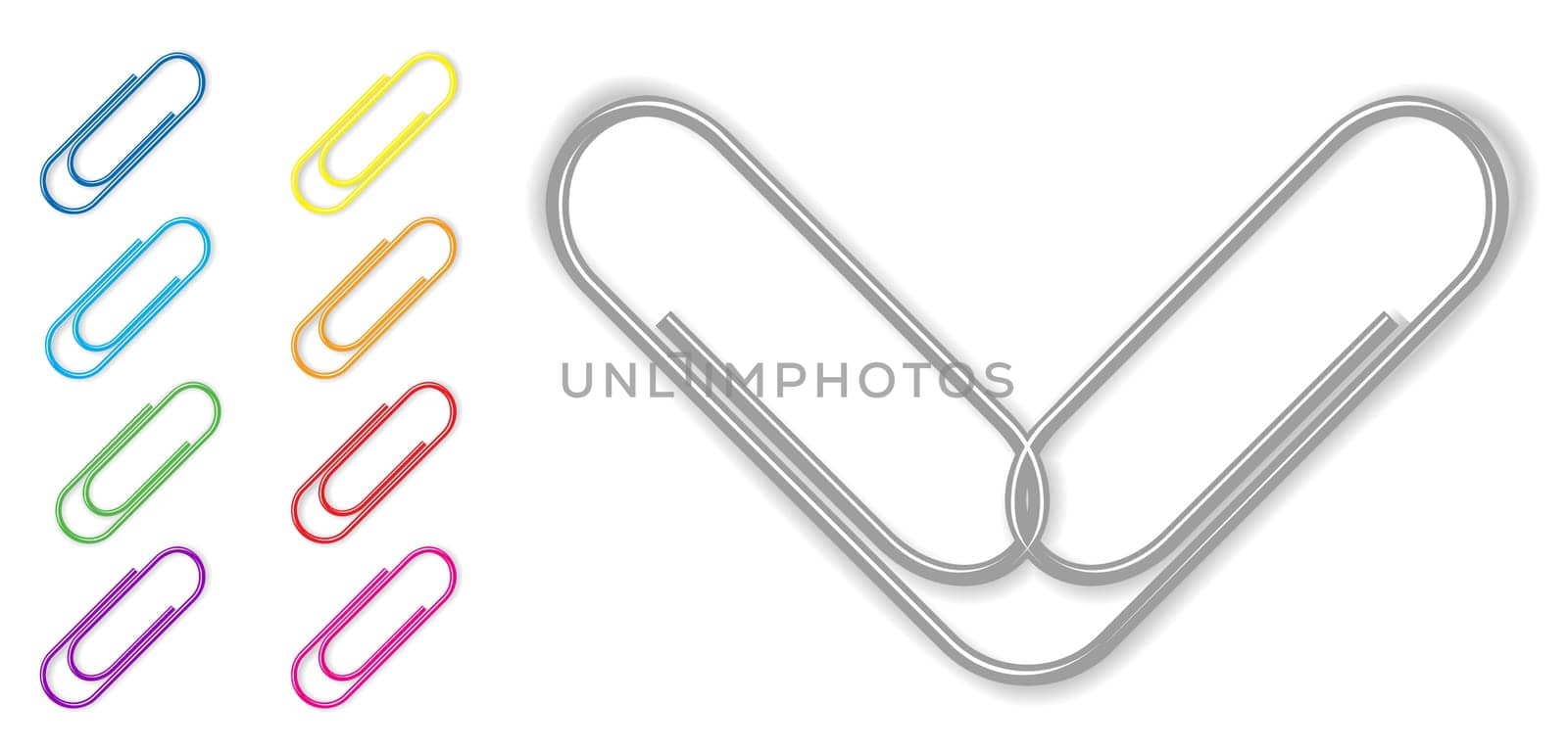 paper clip set on white background