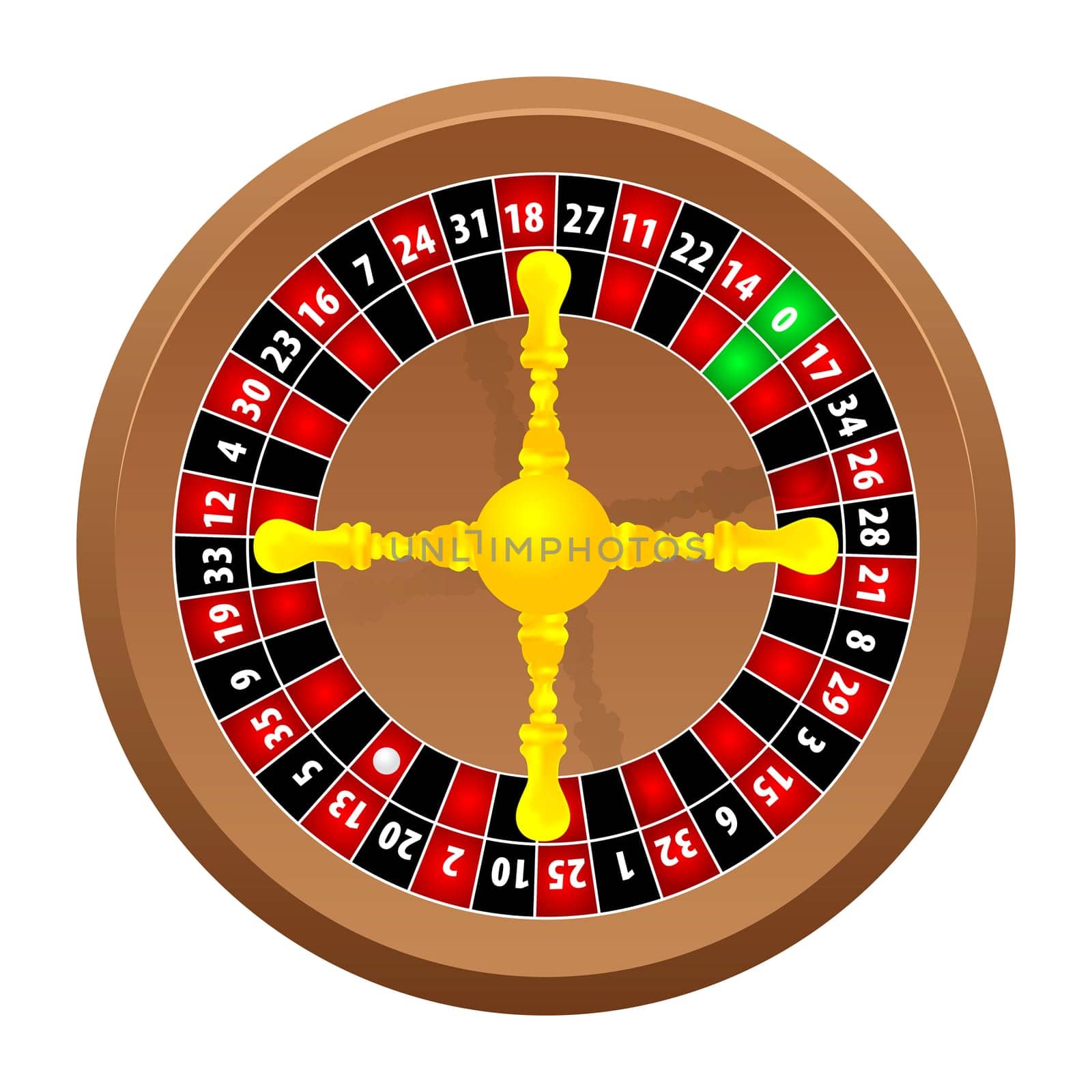 roulette casino online on white background