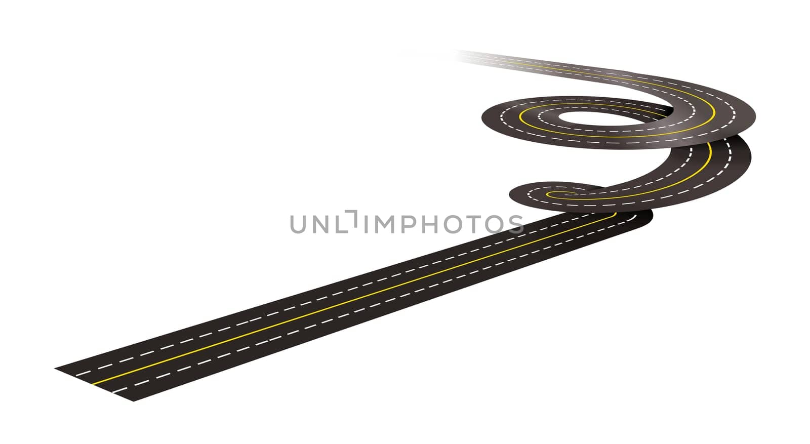 Spiral road concept illustration isolated on white background