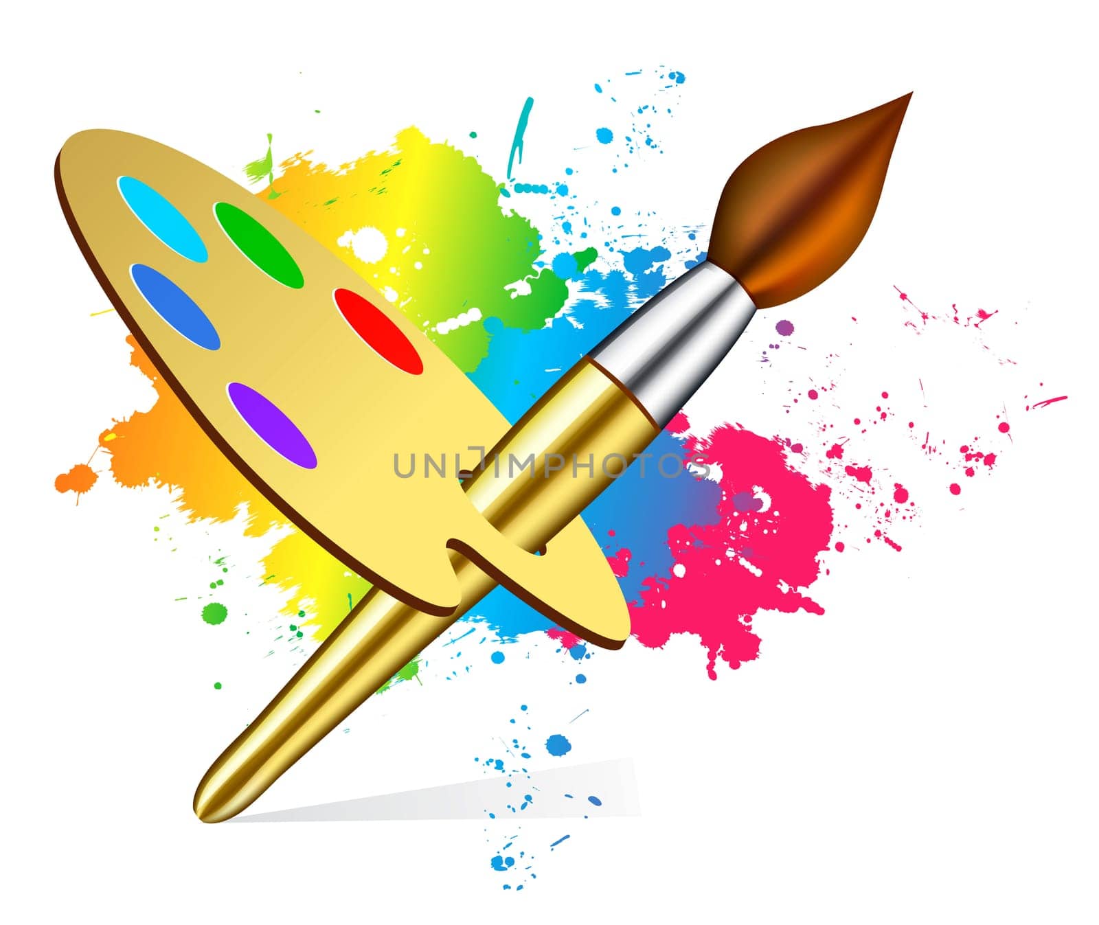 brush on color background