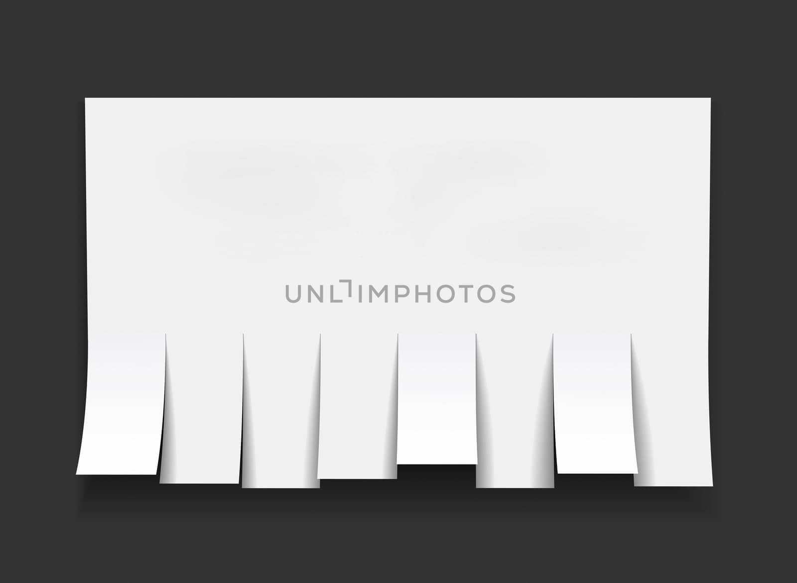 Blank advertisement with cut slips.