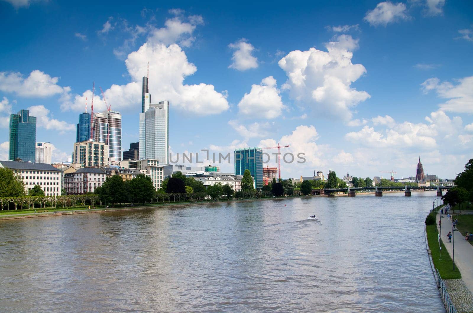 Frankfurt skyline with clouds