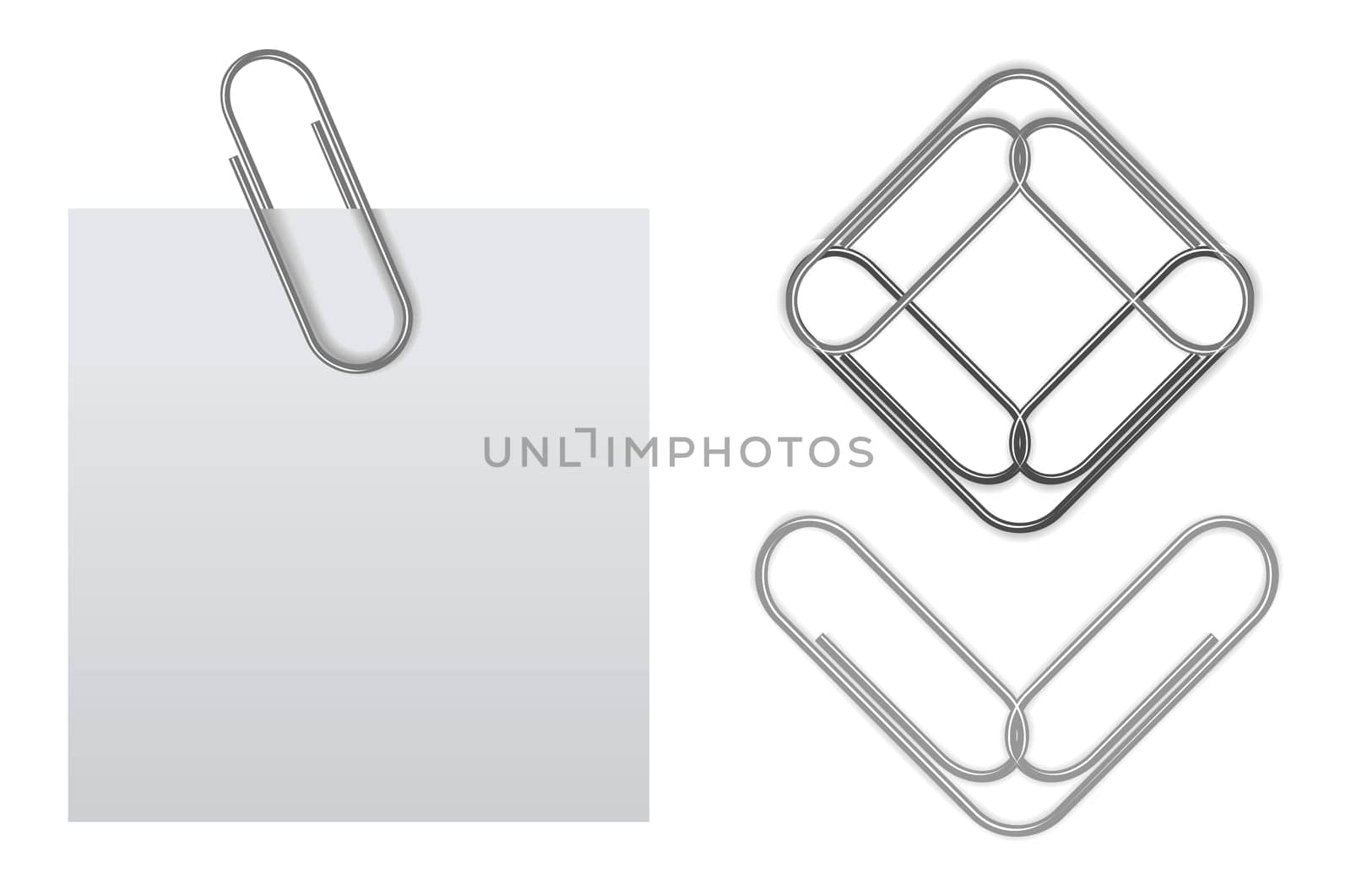 sticky note with paper clip