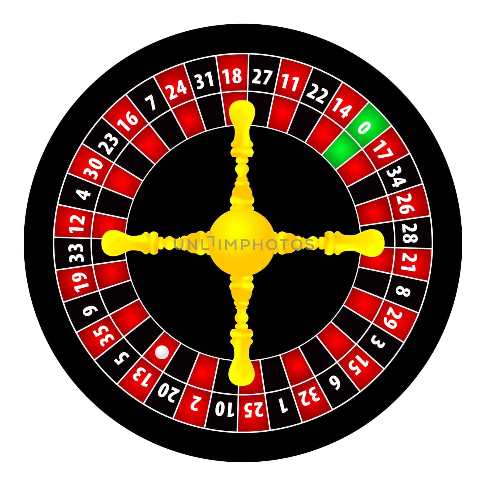 roulette illustration on white background
