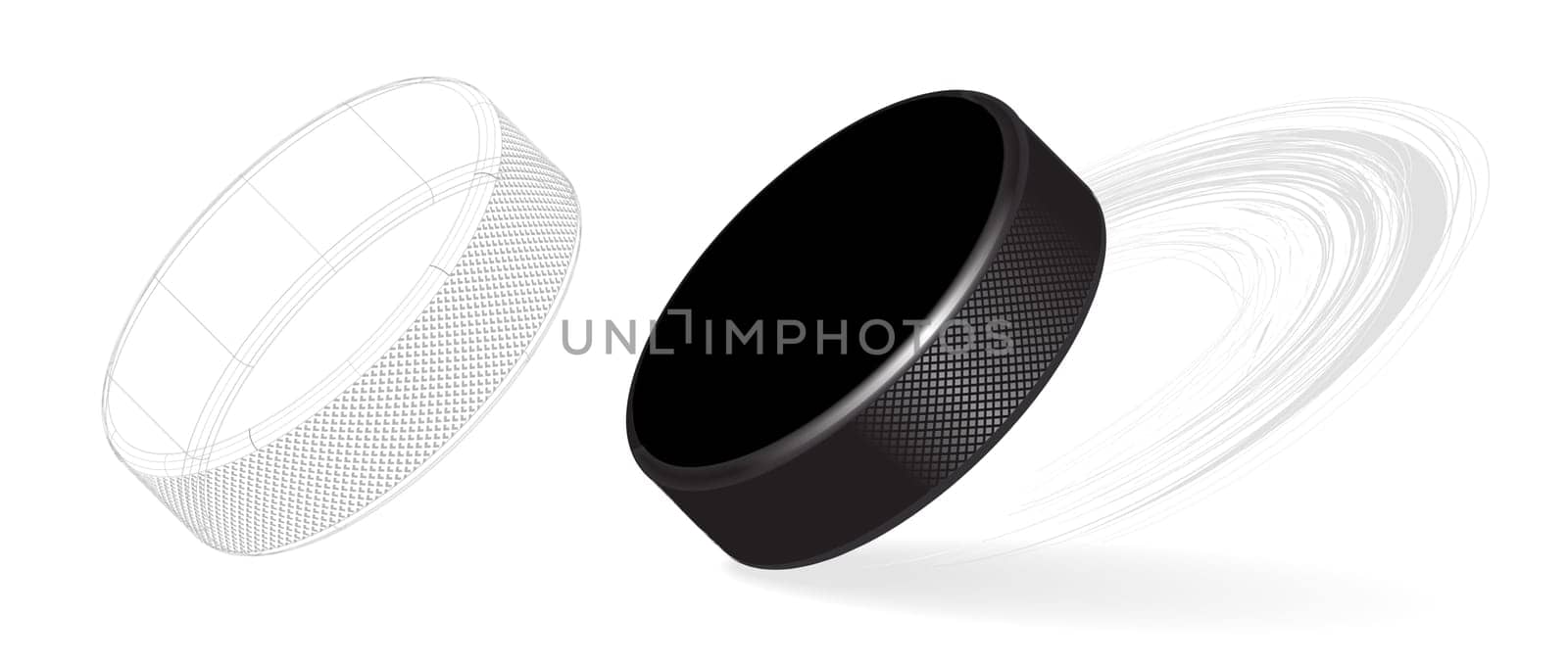 Hockey Puck Isolated on White Background.