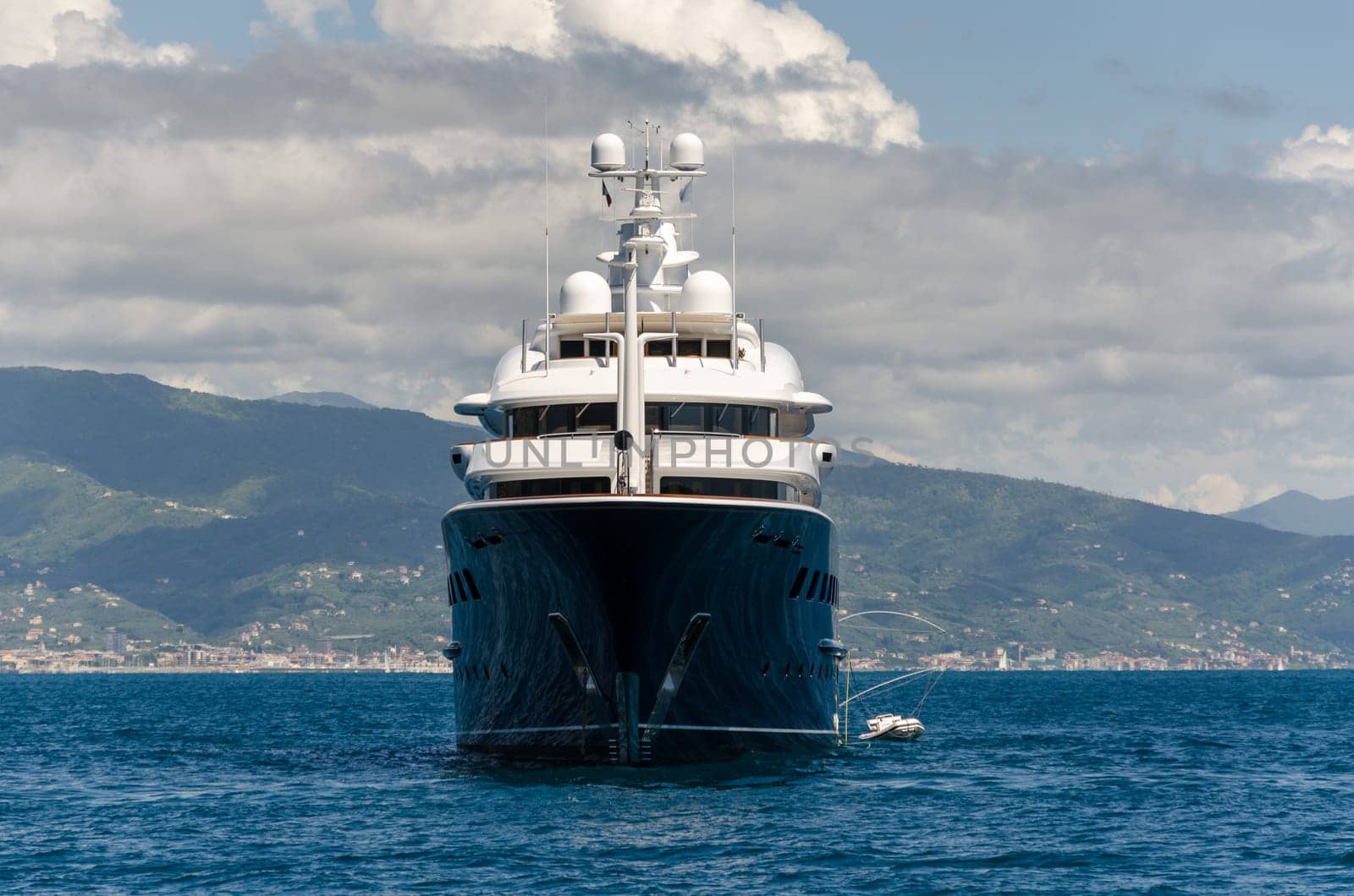 luxury yacht in the waters of Protofino in Genoa