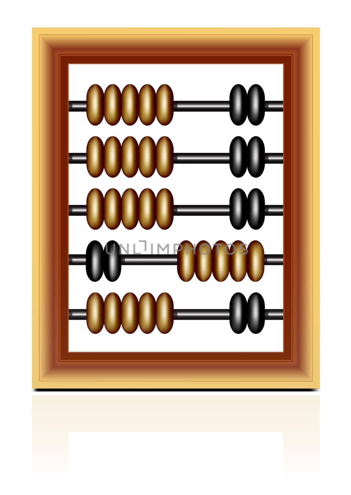 wooden abacus isolated on a white background