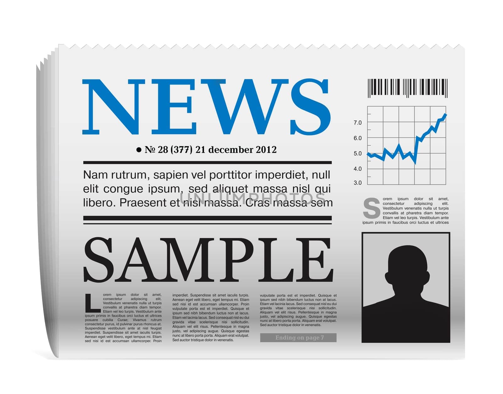 Vector paper newspaper icon on white background