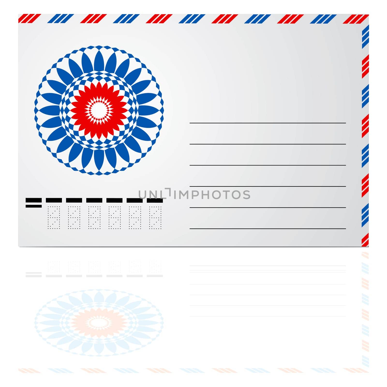 blank envelope on white background