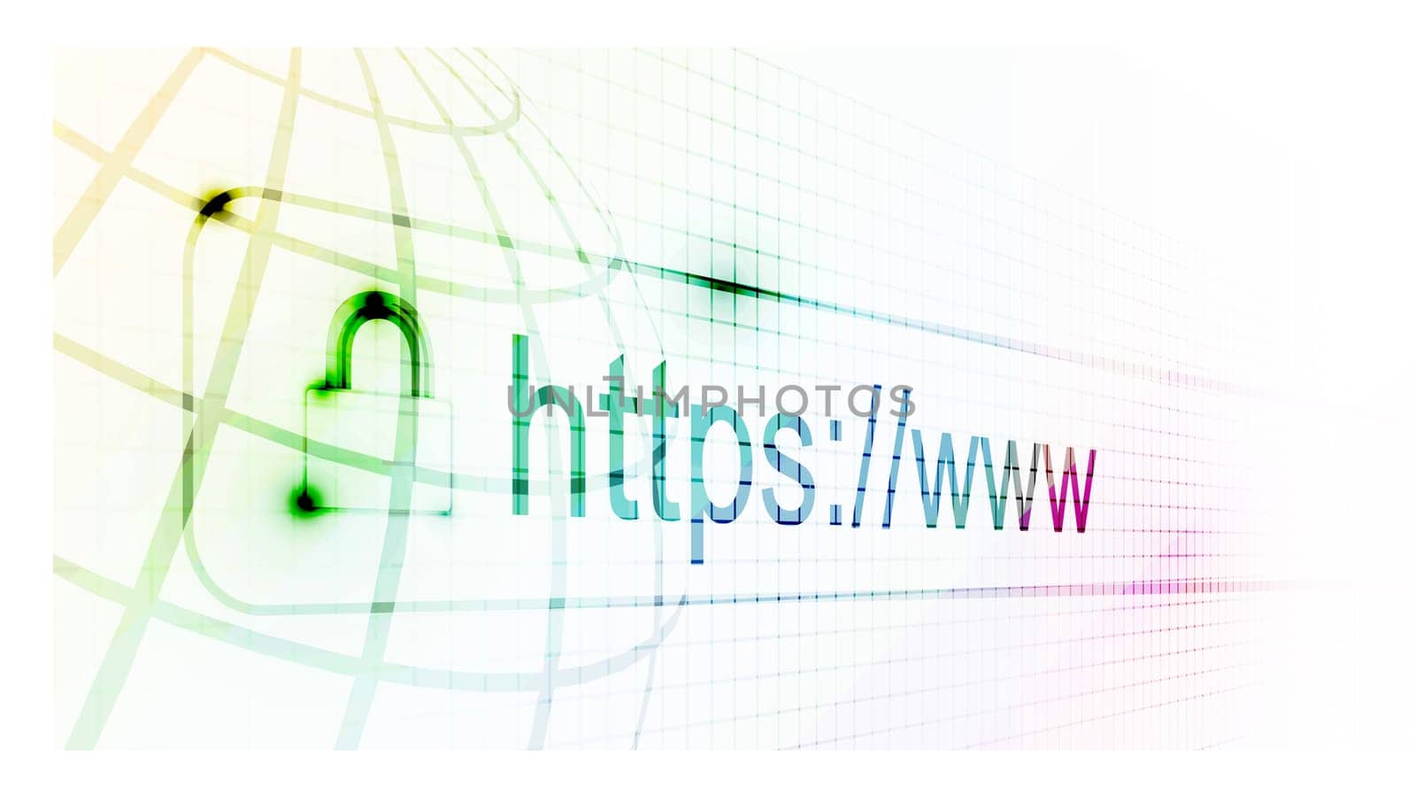 https protected web page on white background. Vector illustration