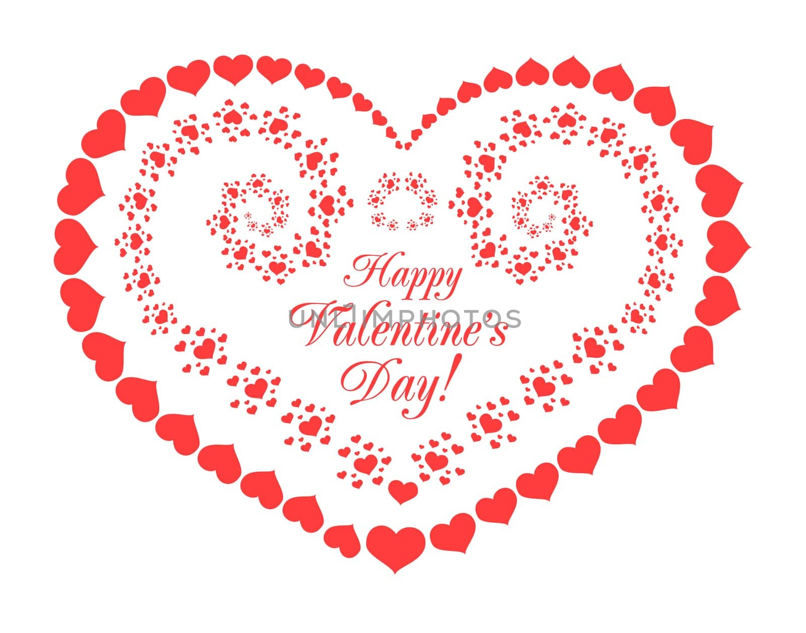 Valentine's day vector background with hearts on white
