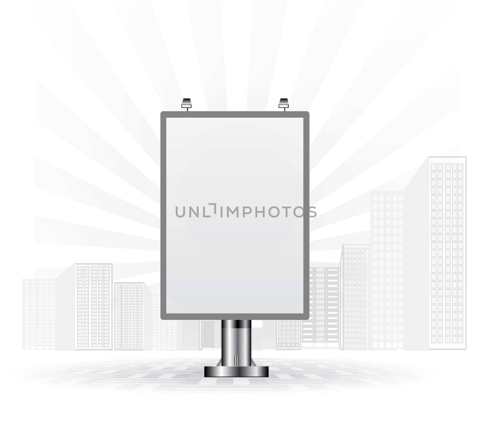 Blank advertising billboard in the city. Vector illustration