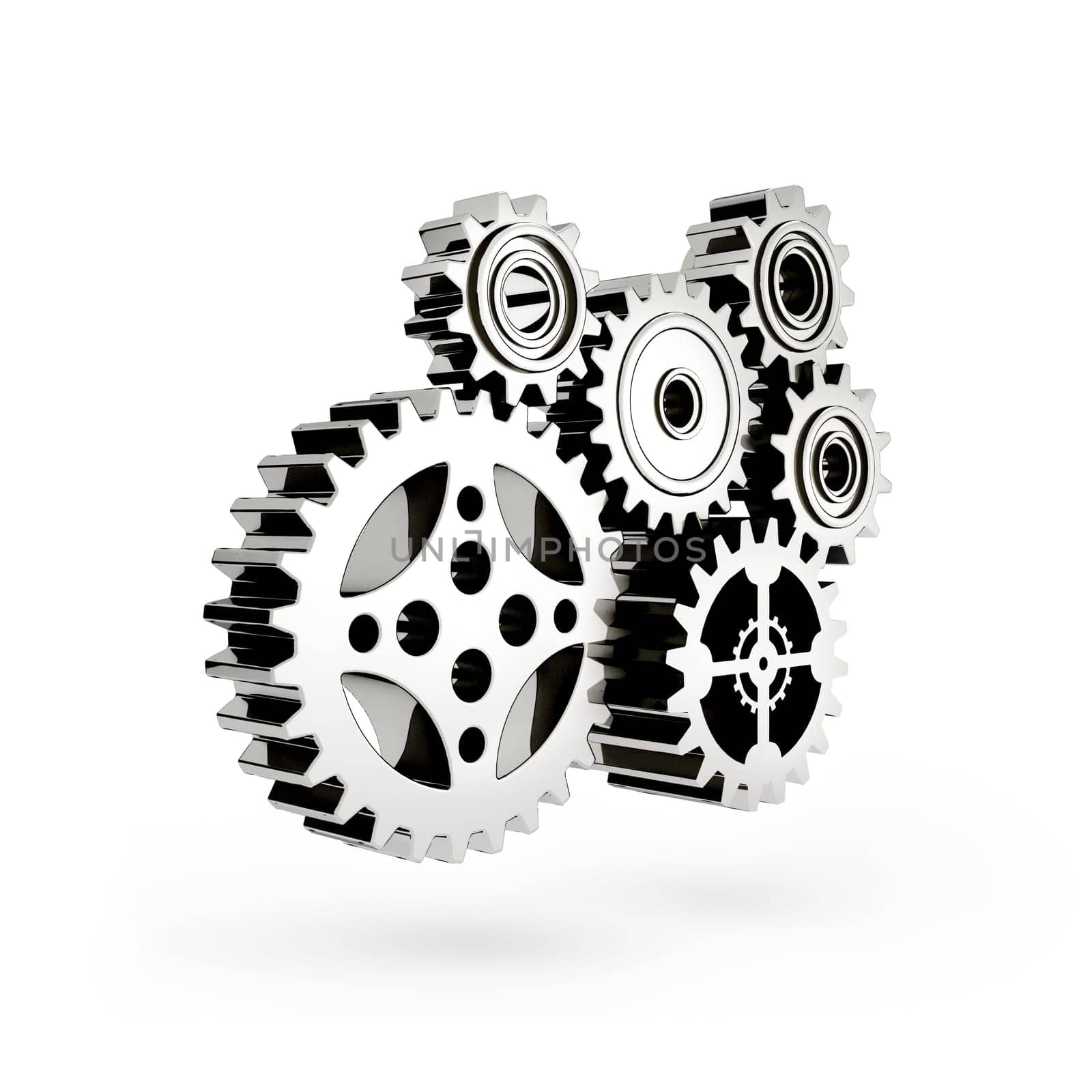 The mechanism. Gear 3d. Isolated on white background