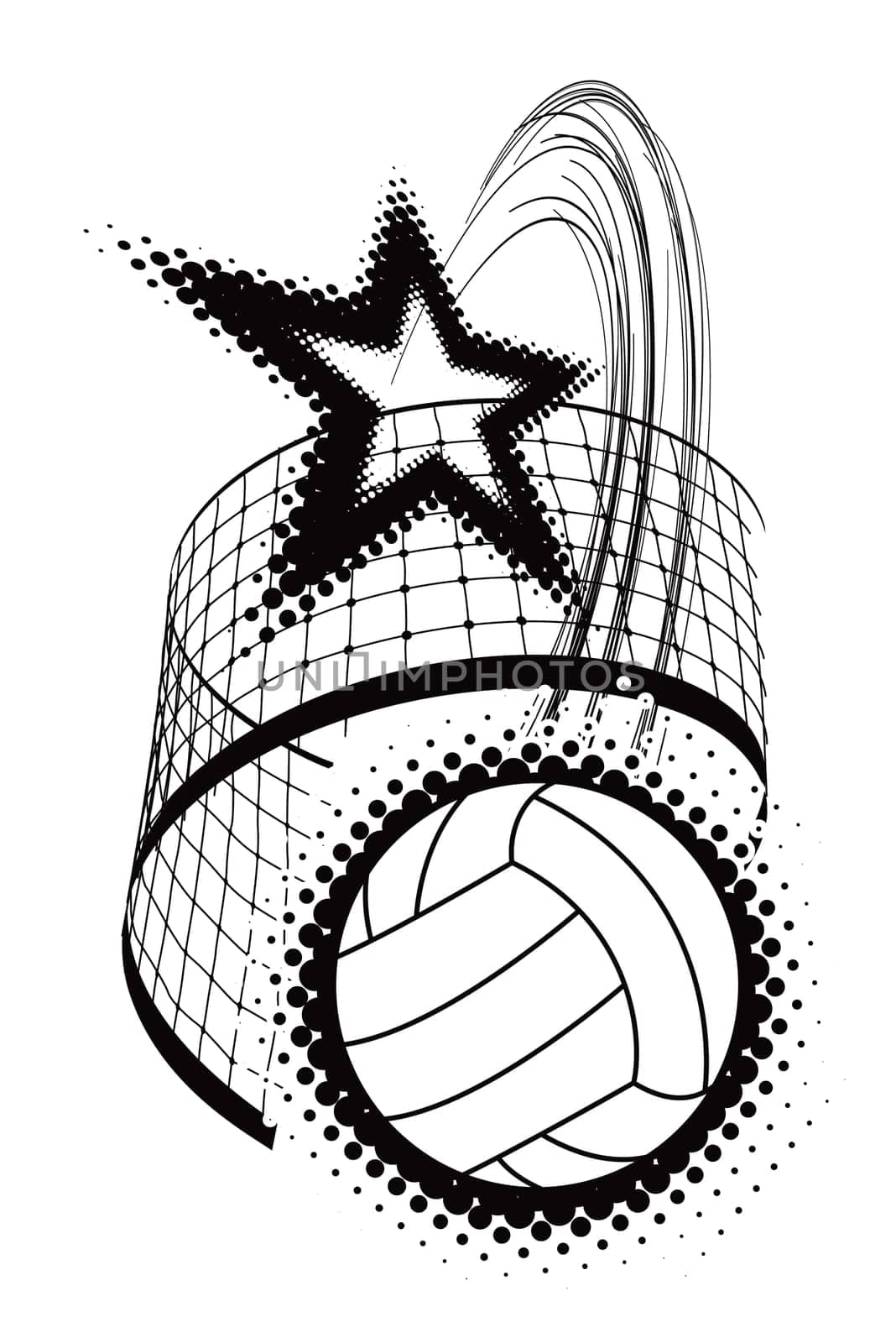 volleyball sport design element. Vector illustration on white