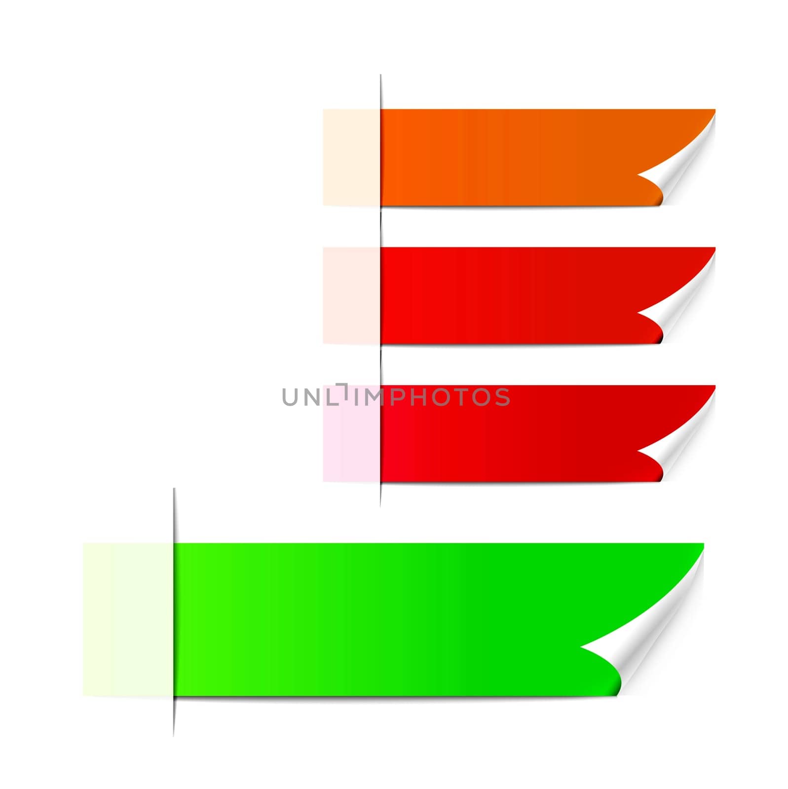 Colorful bookmarks vector illustration on white background