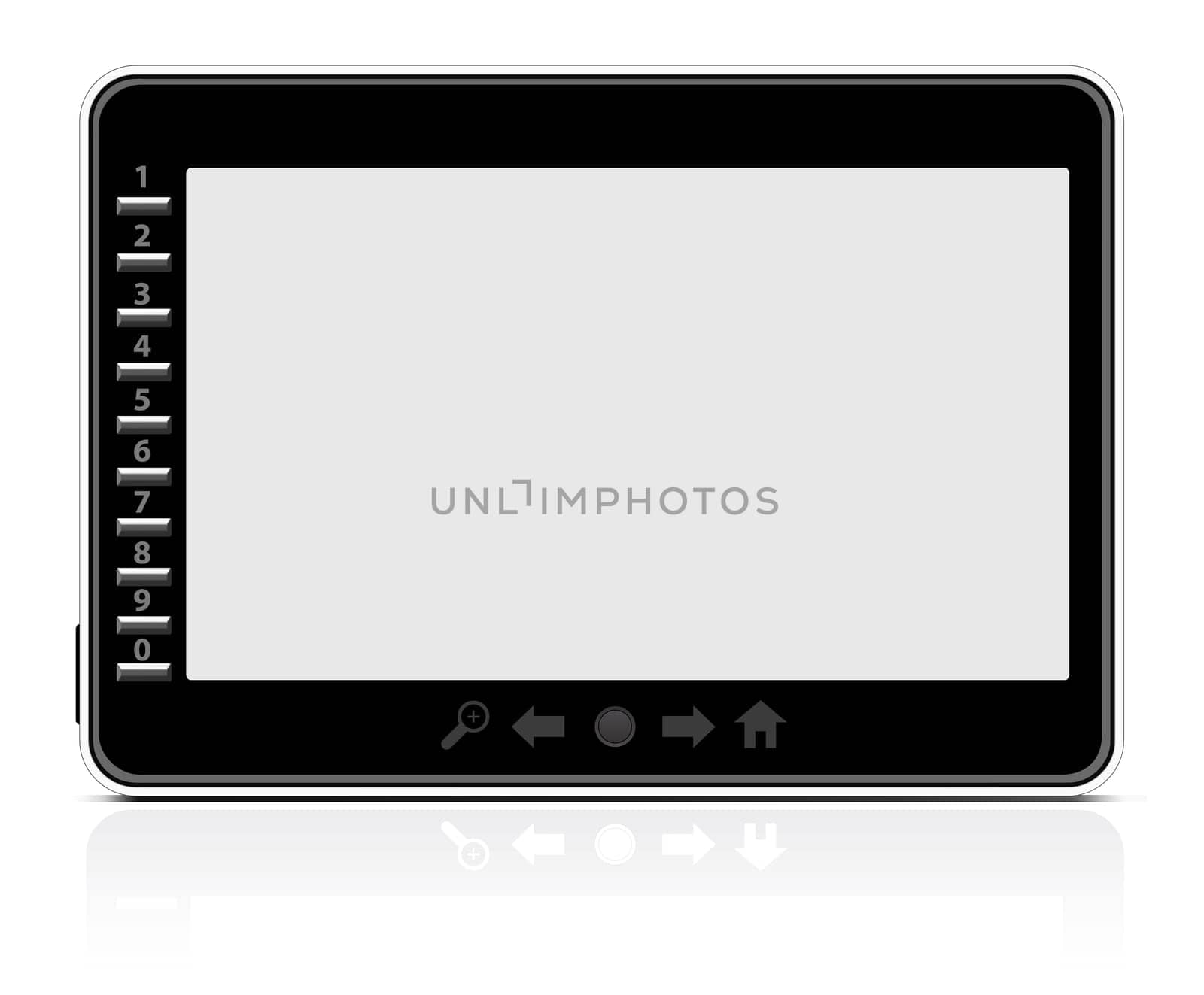 Portable modern e-book reader on white background