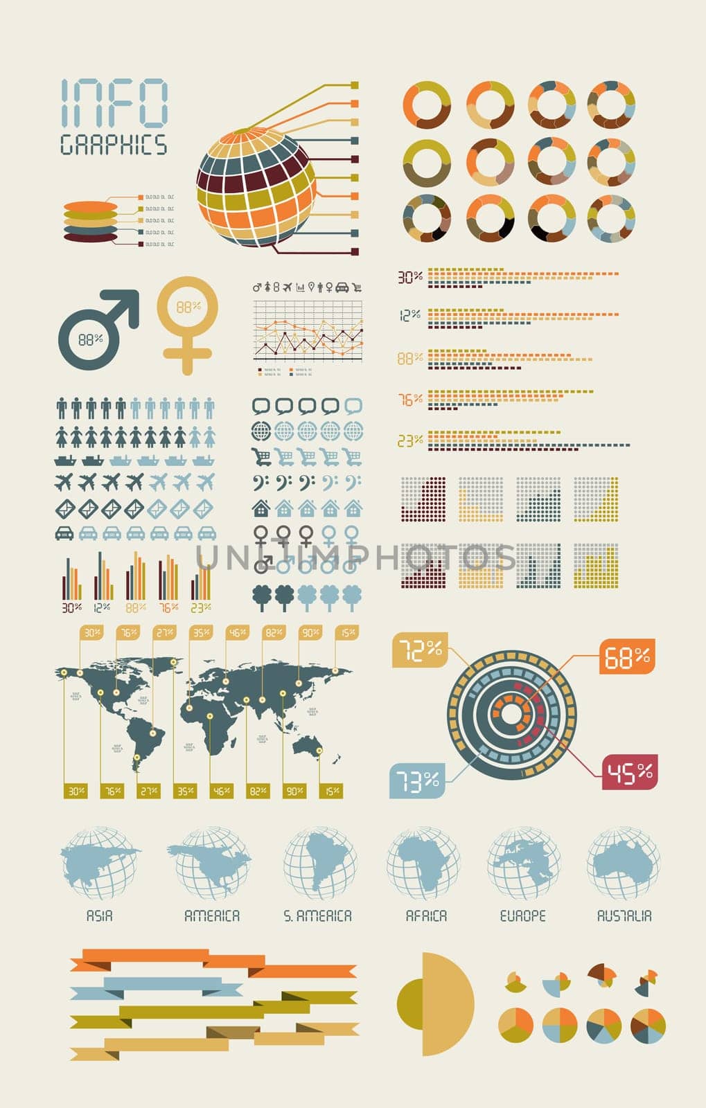 Detail infographic vector illustration. World Map and Information Graphics