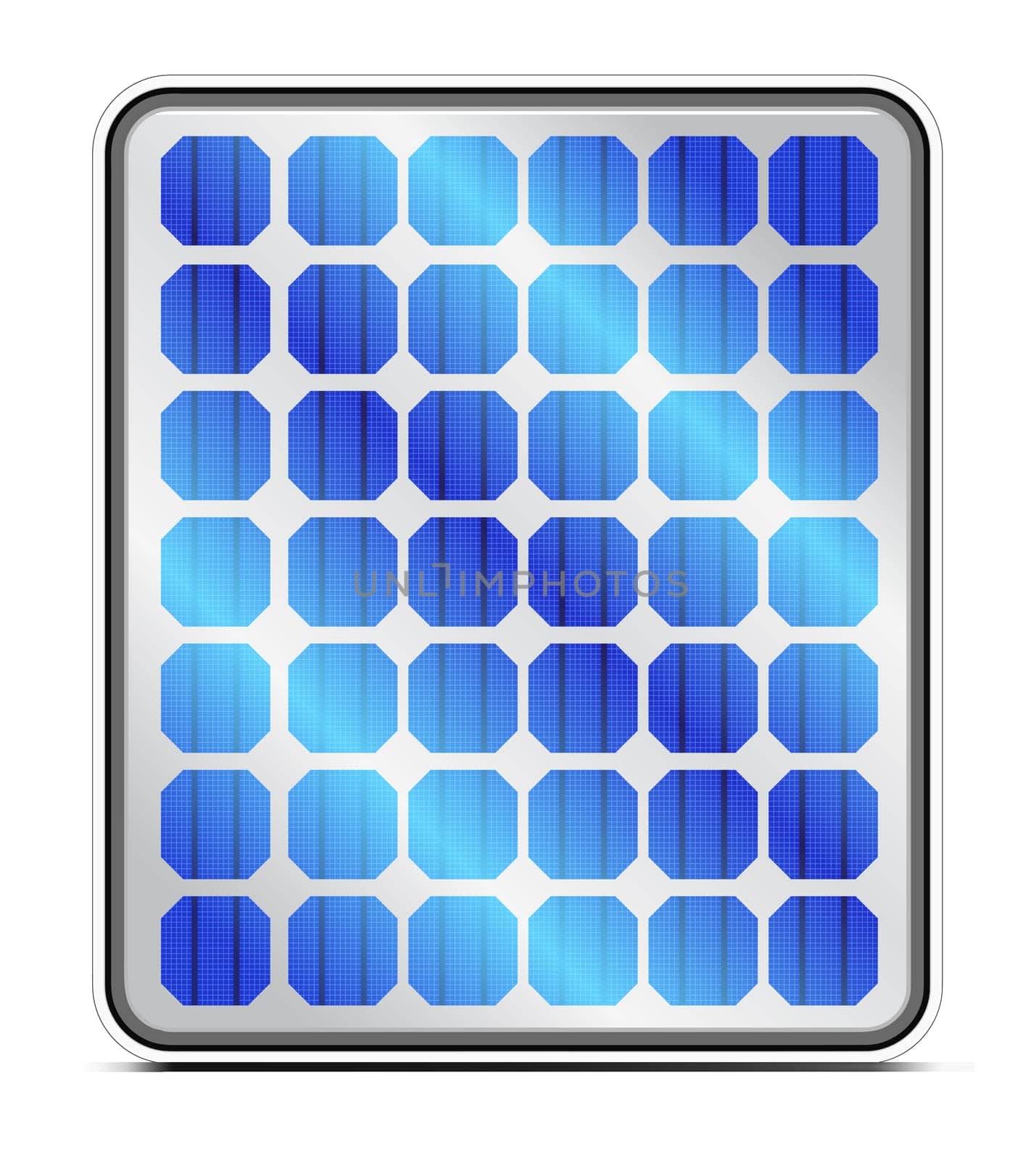 Reflection in solar panels. Vector illustration on white