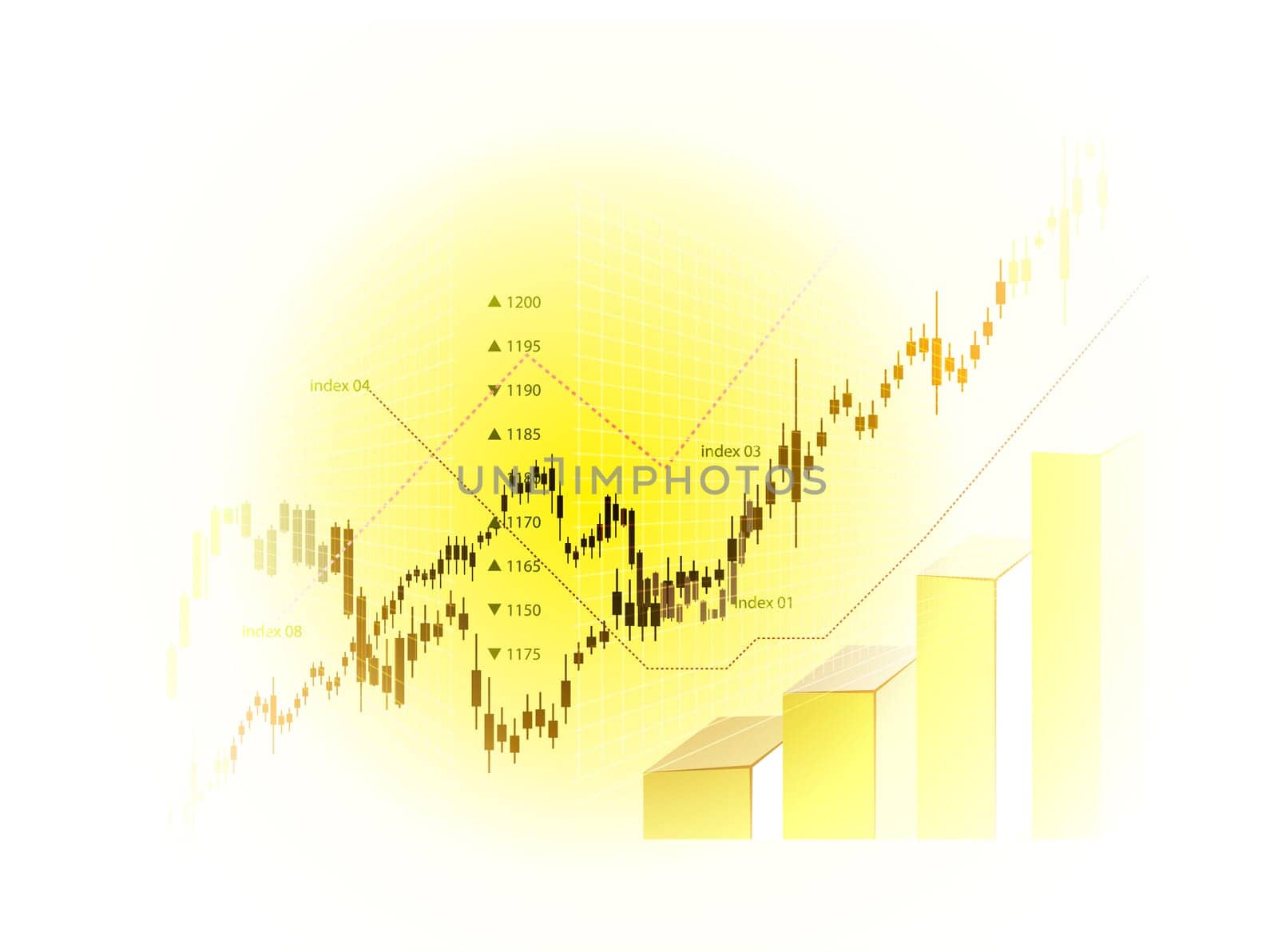 Stock Market Chart illustration on white background