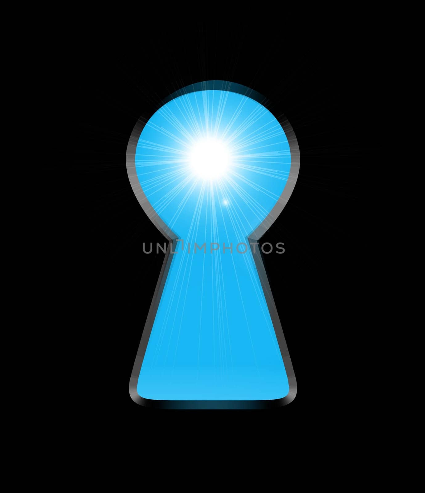 Sunlight from the keyhole on a black background
