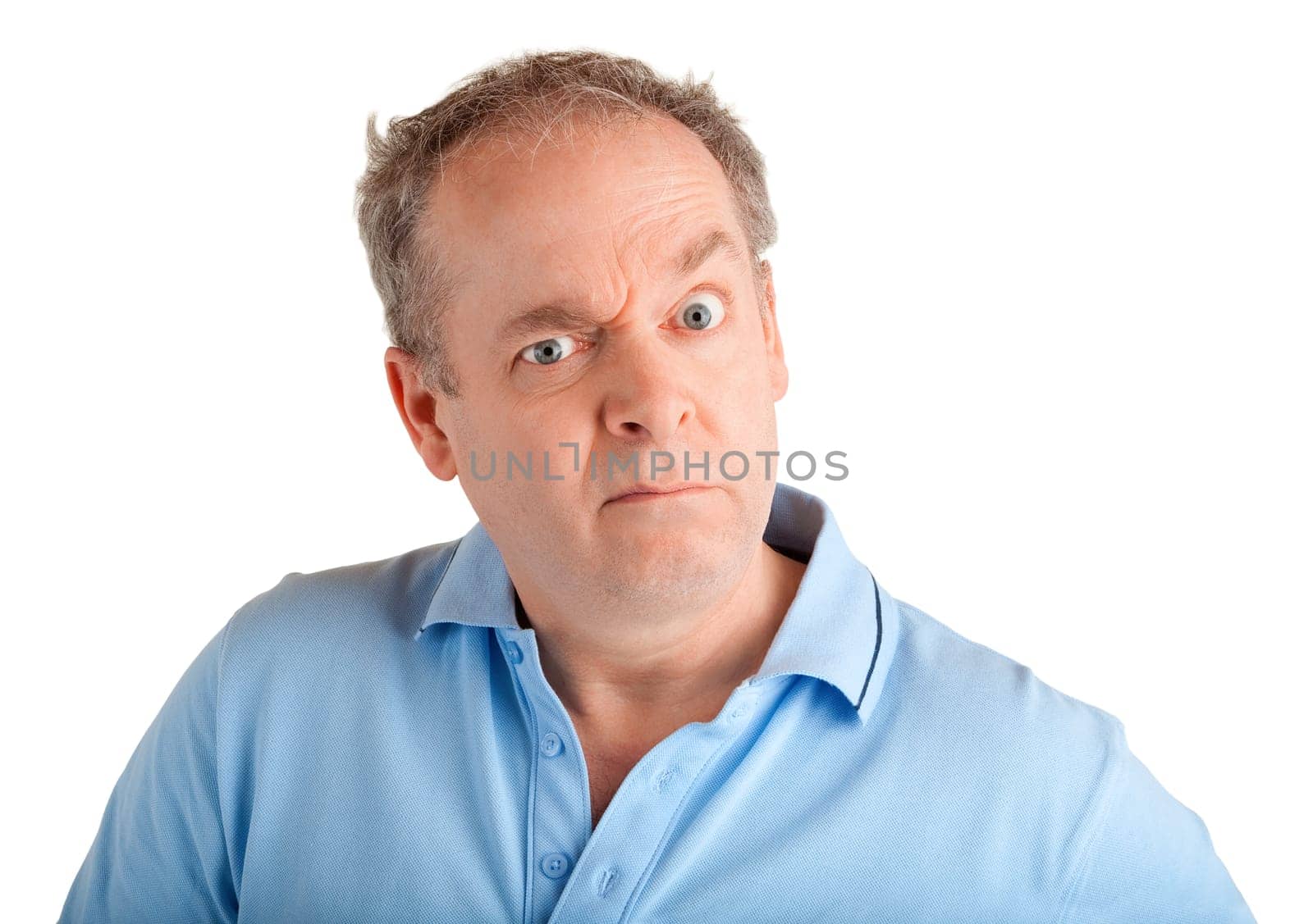 A man is discontent about something.