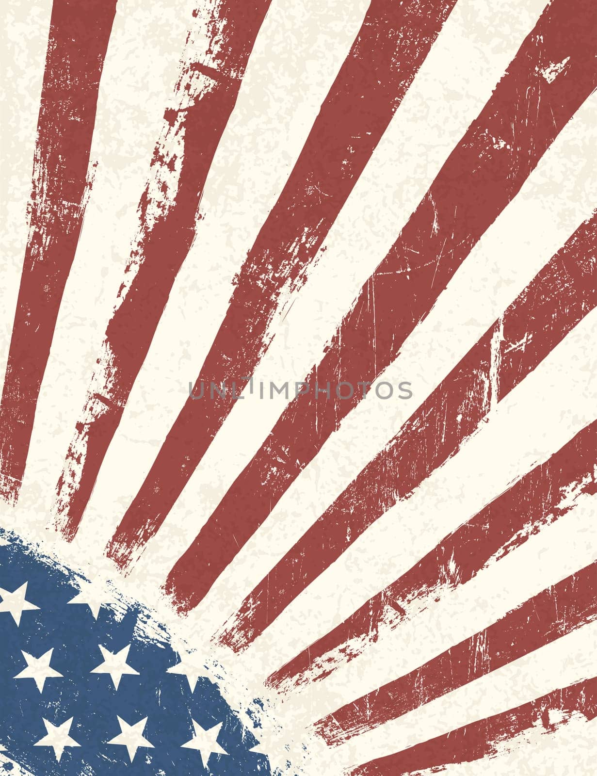 Grunge American Flag background. Vector.