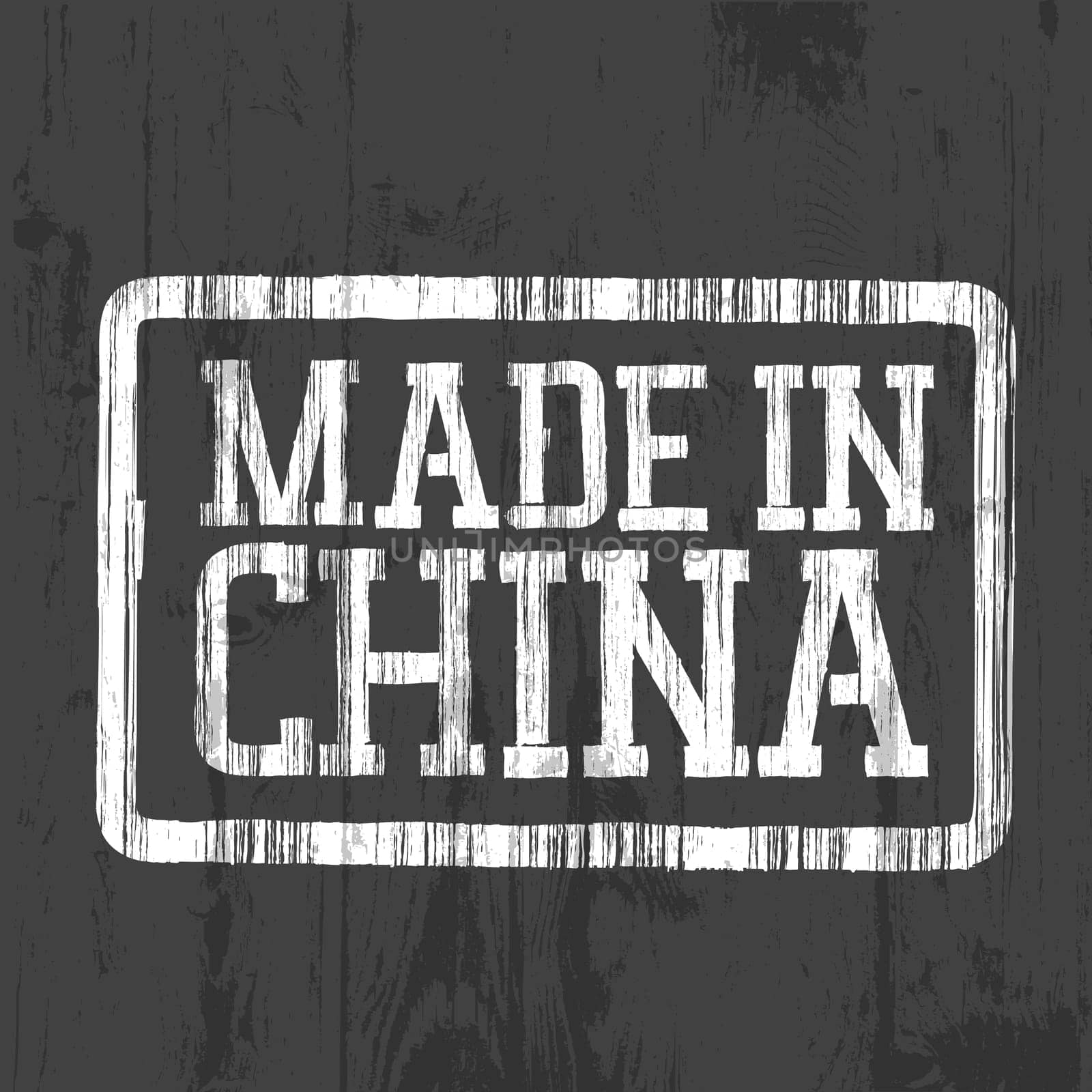 Made in China stamp, vector