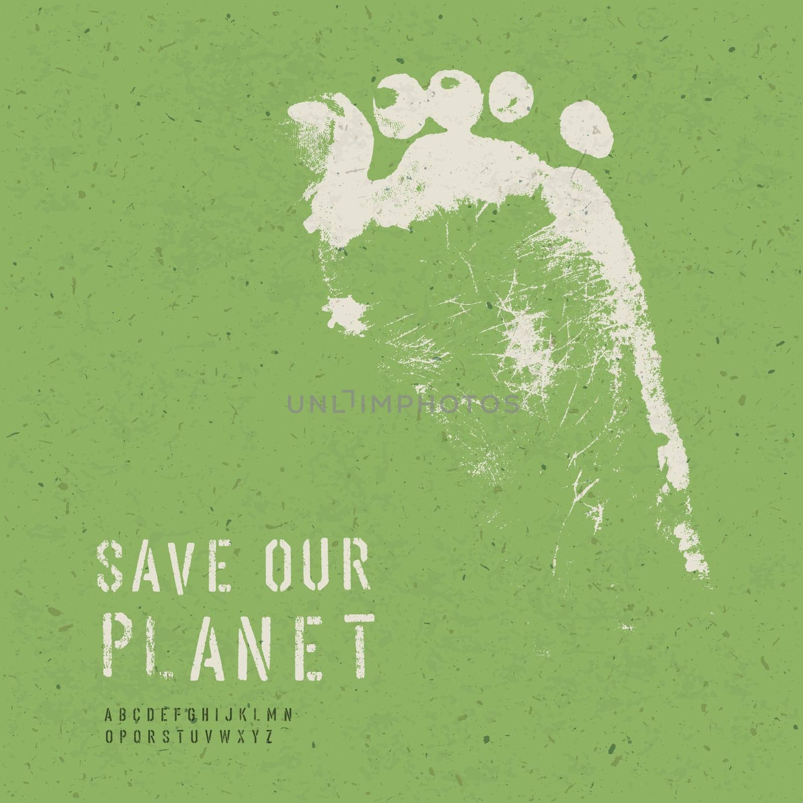 Nature Conservation Poster. With alphabet for headline text. Vector, EPS10