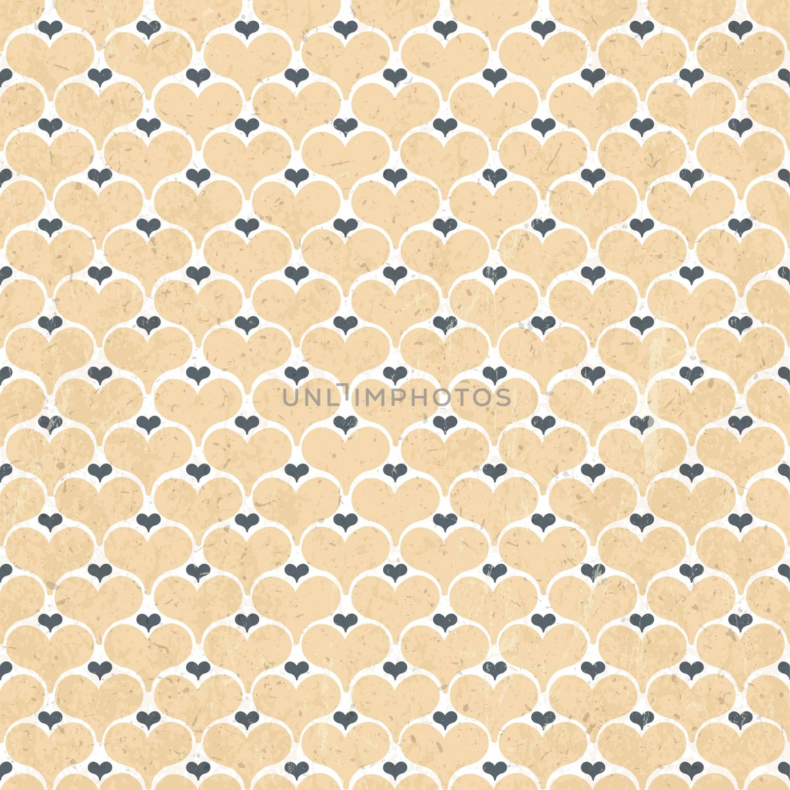 Retro hearts seamless background, vector