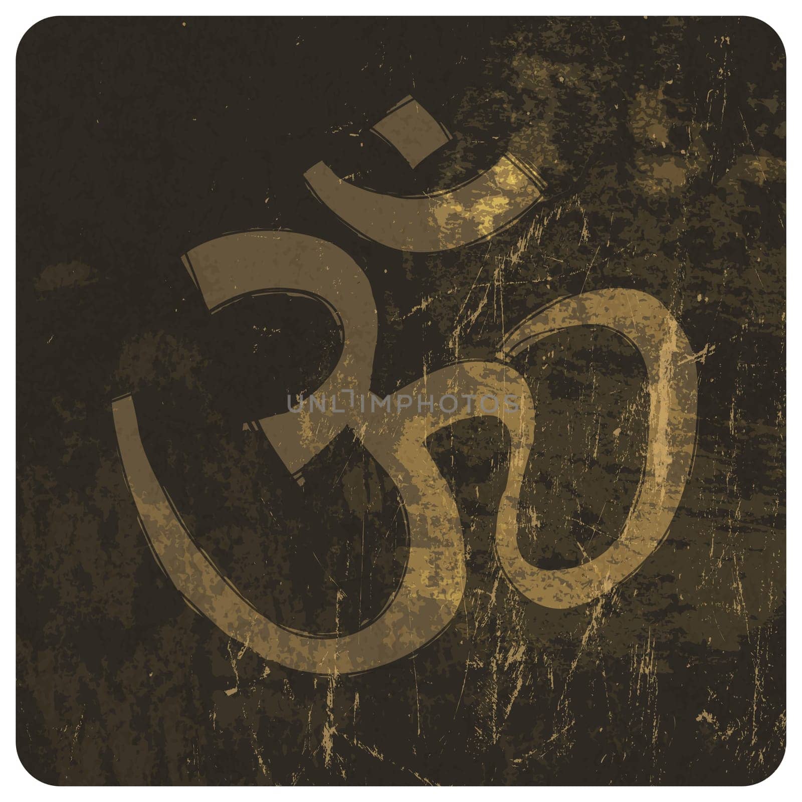 Om grunge symbol. Vector