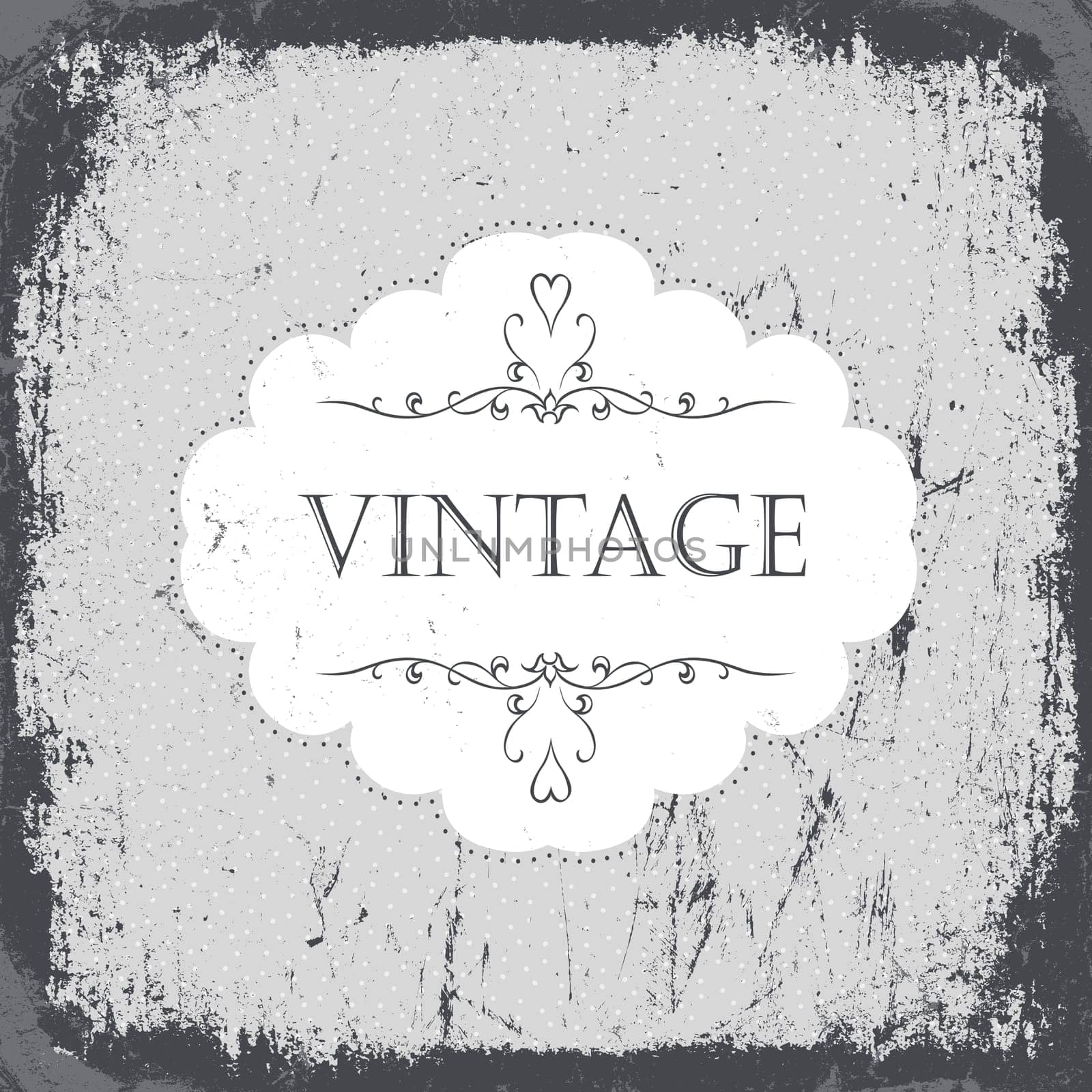 Vintage grunge card in monochrome gamut. Vector