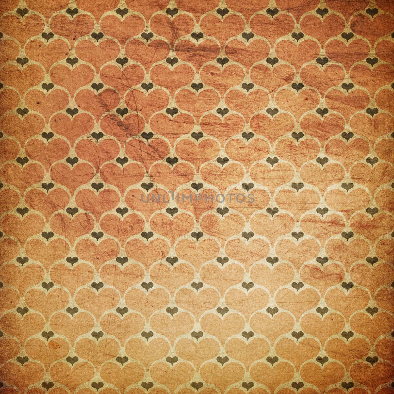 Vintage grunge hearts background.