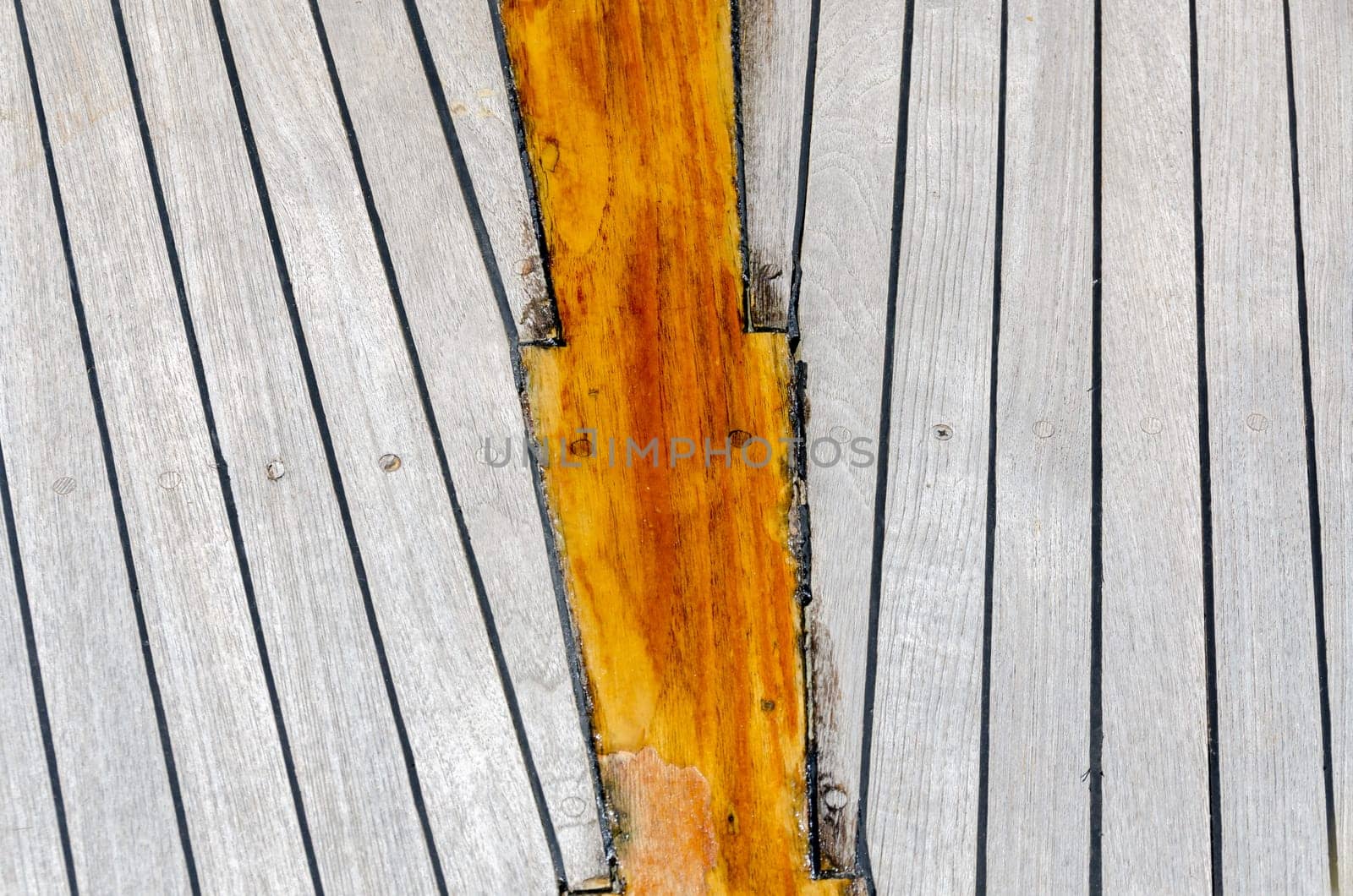 detail of the floor of a yacht