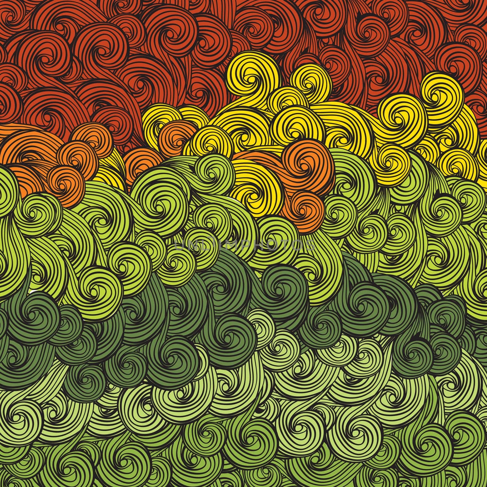 Abstract multi-colored waves pattern. Vector, EPS8