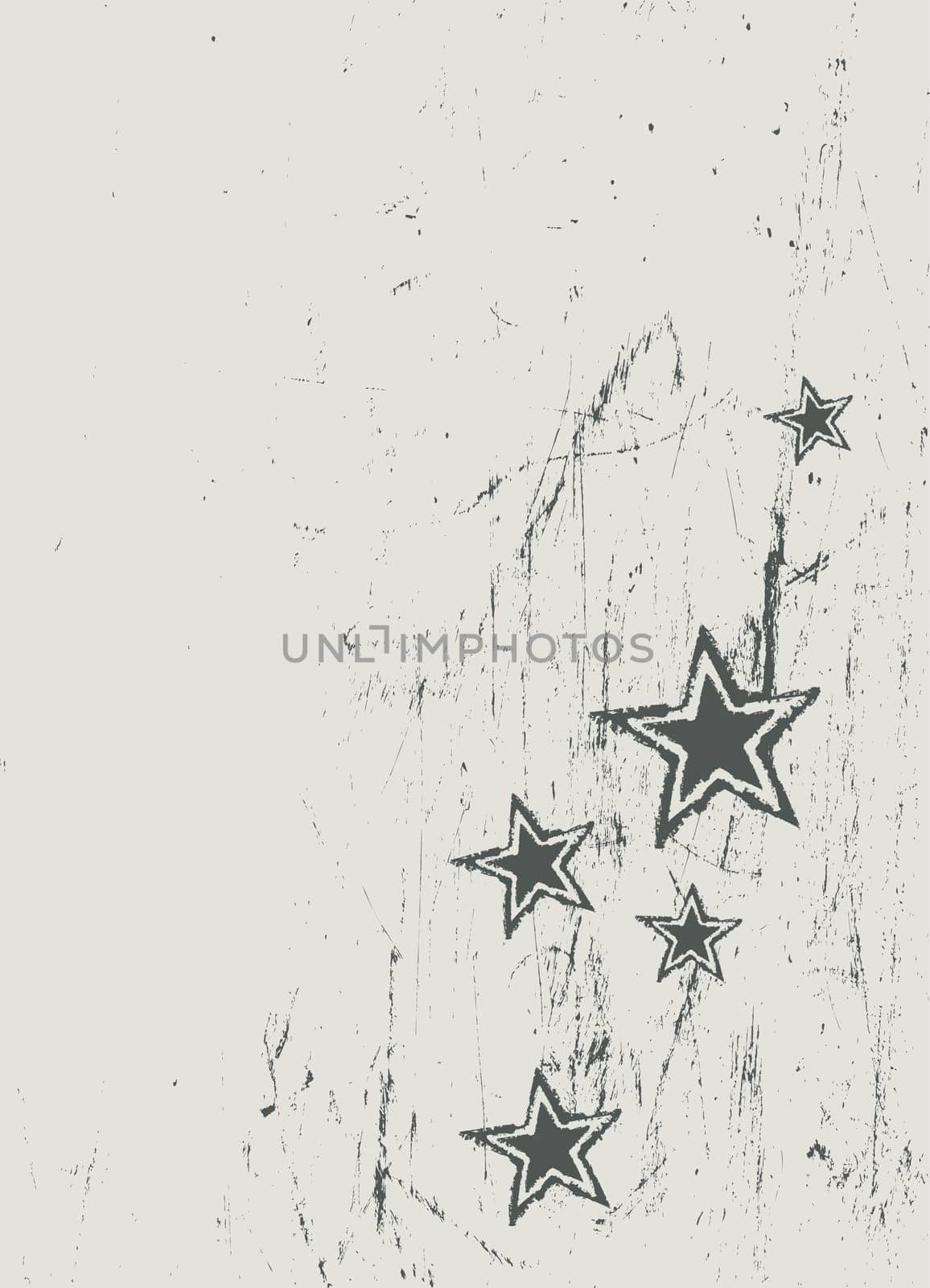 Stars on scratched beige texture. Vector