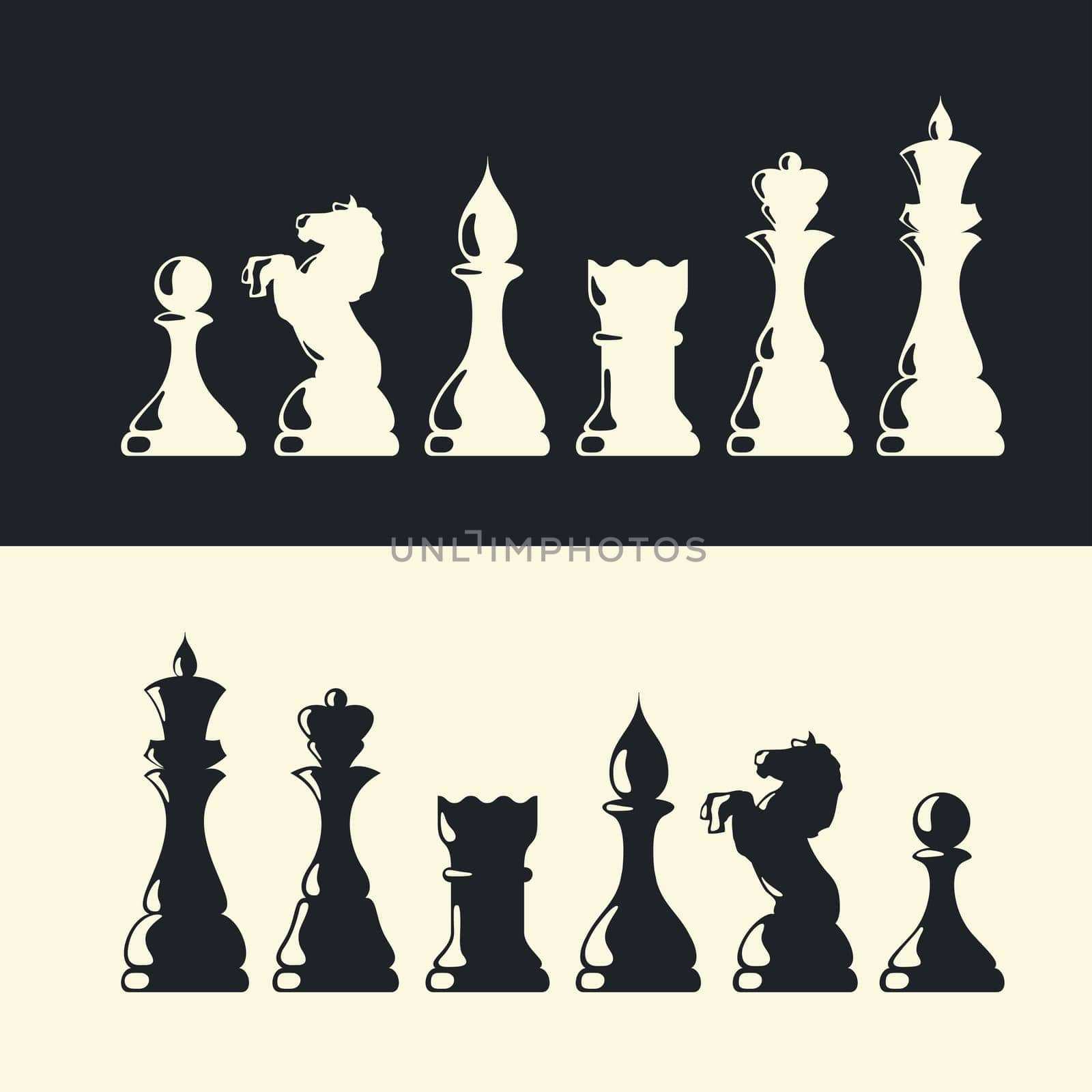 Chess pieces collection. Vector