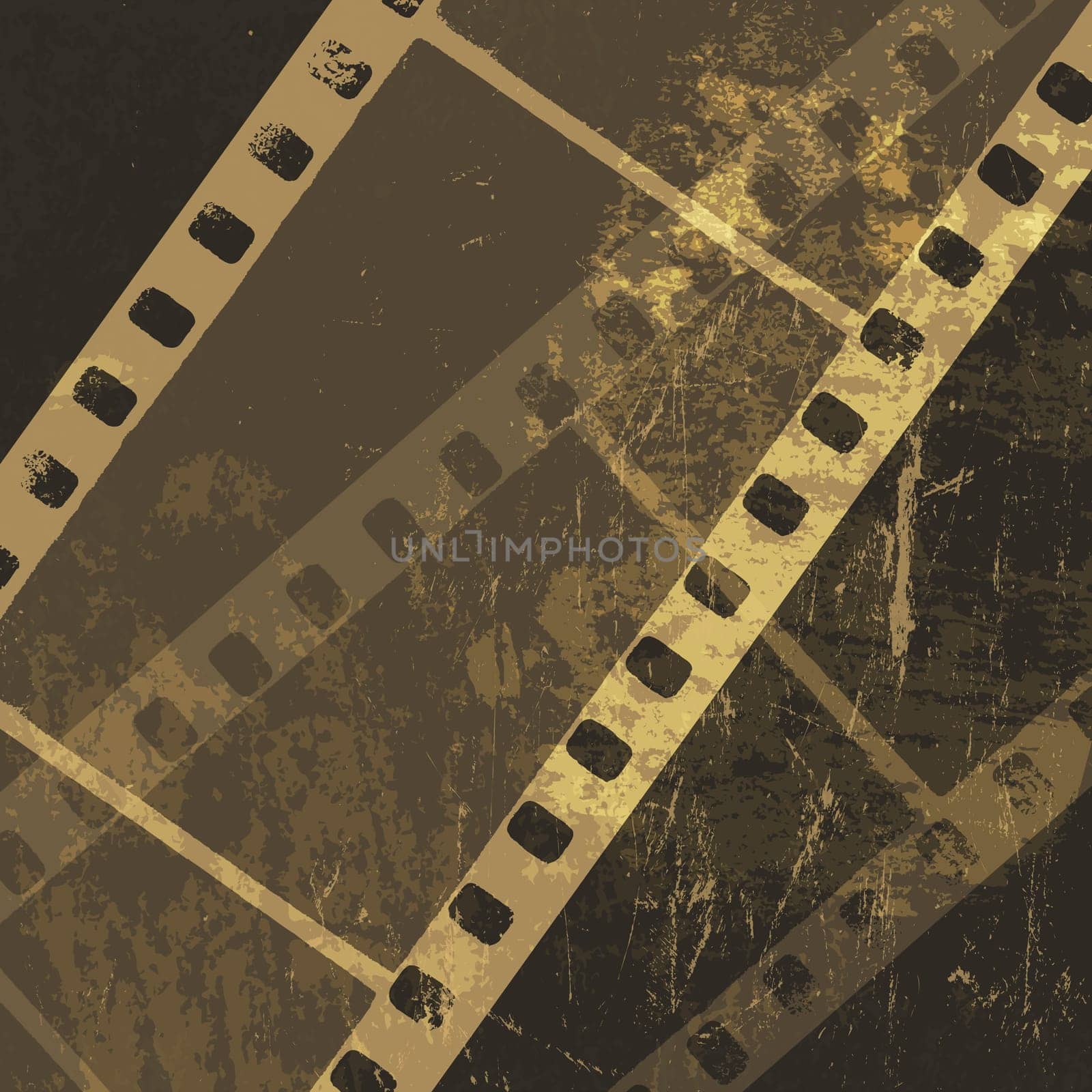 Grunge film strip background. Vector