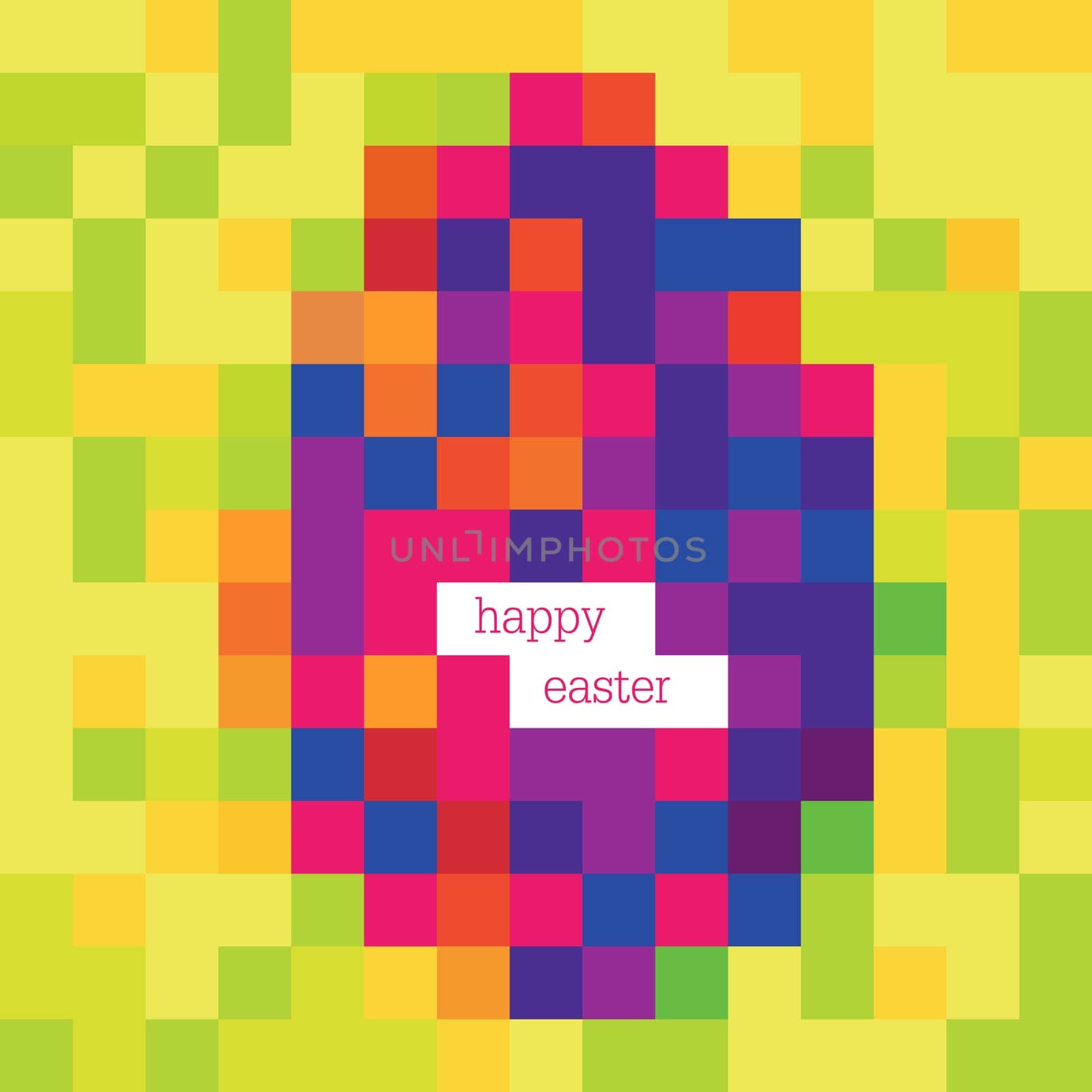 Easter egg, painted by pixels. Vector, EPS8