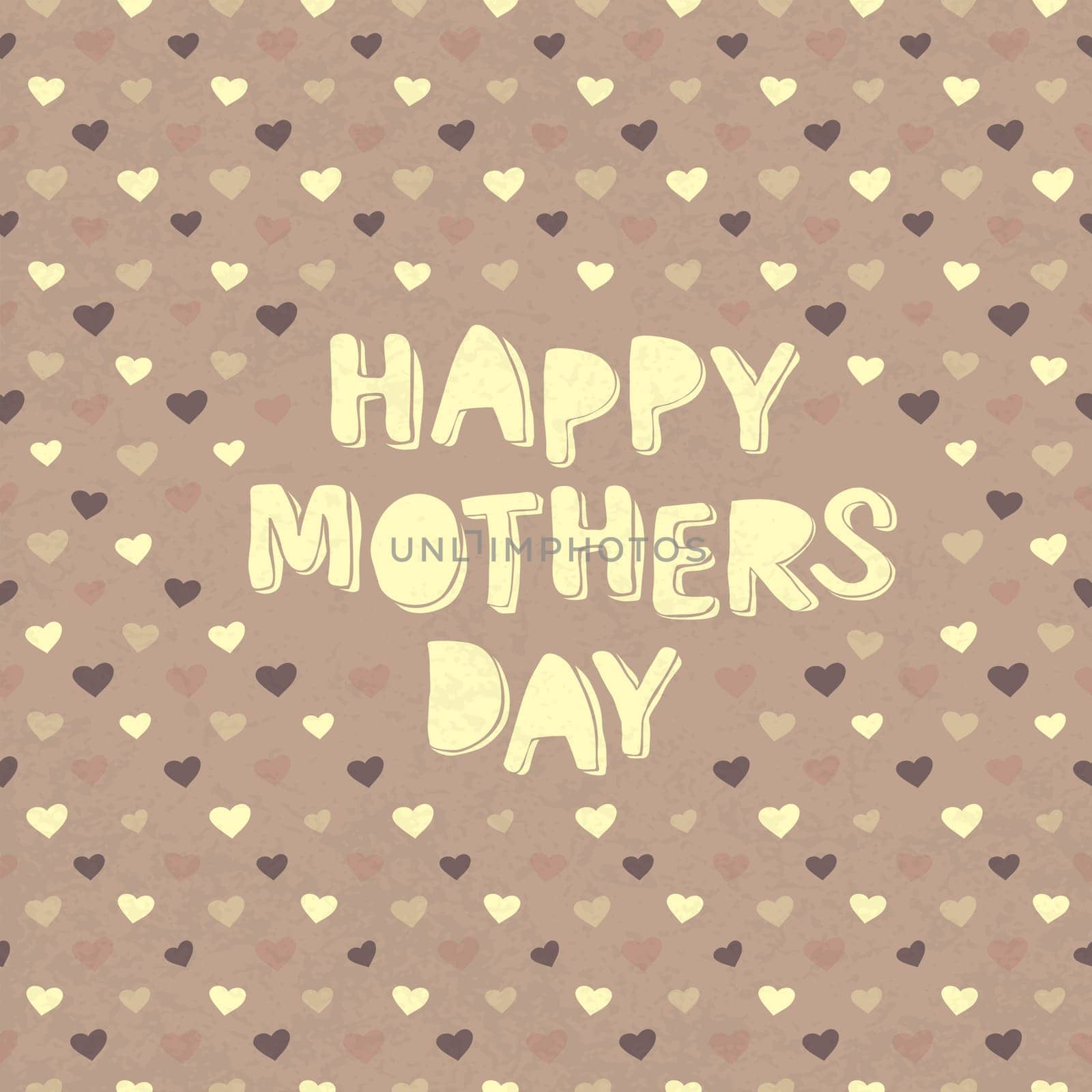 Happy mothers day card with hearts background. Vector
