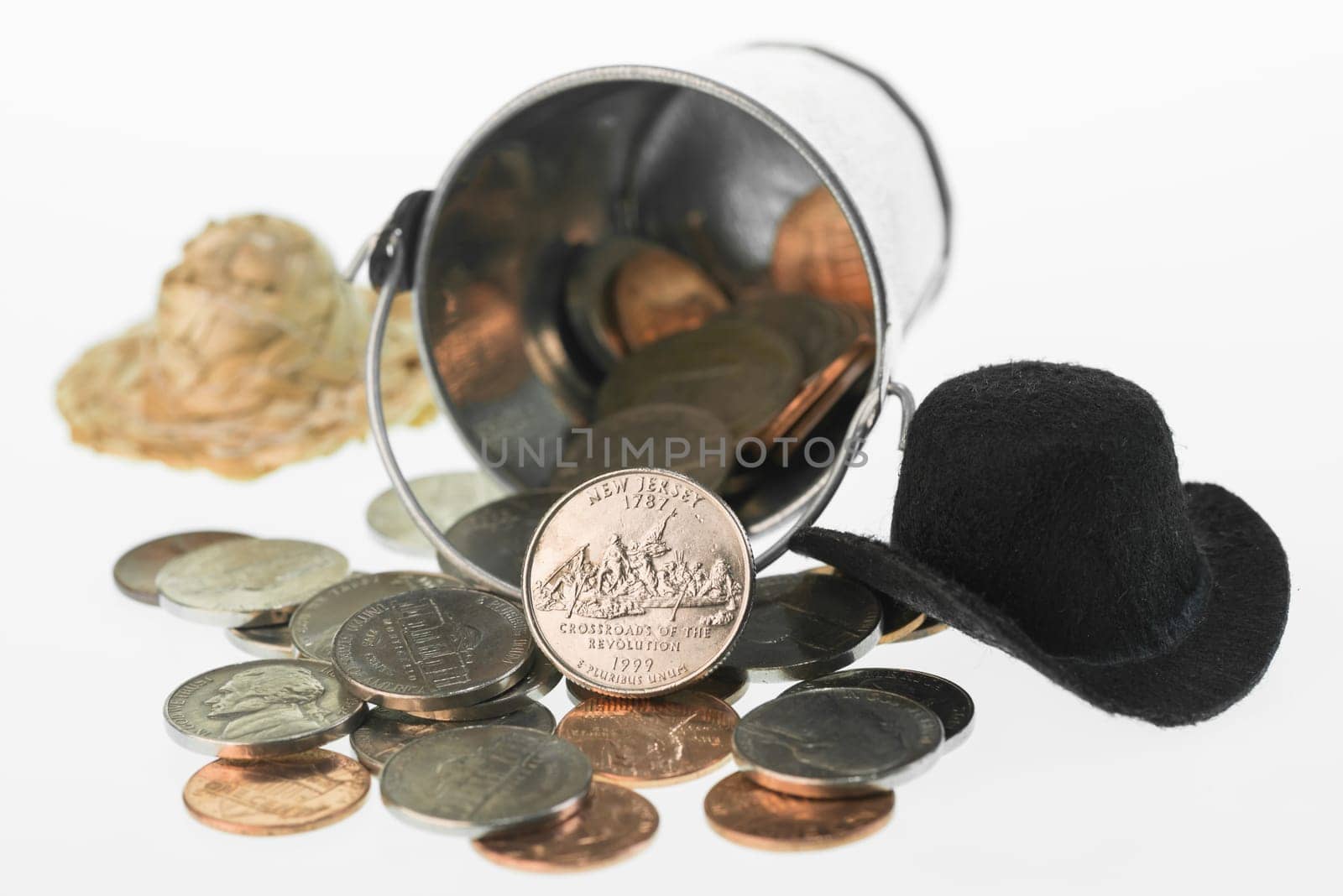 New Jersey coin with bucket and hats