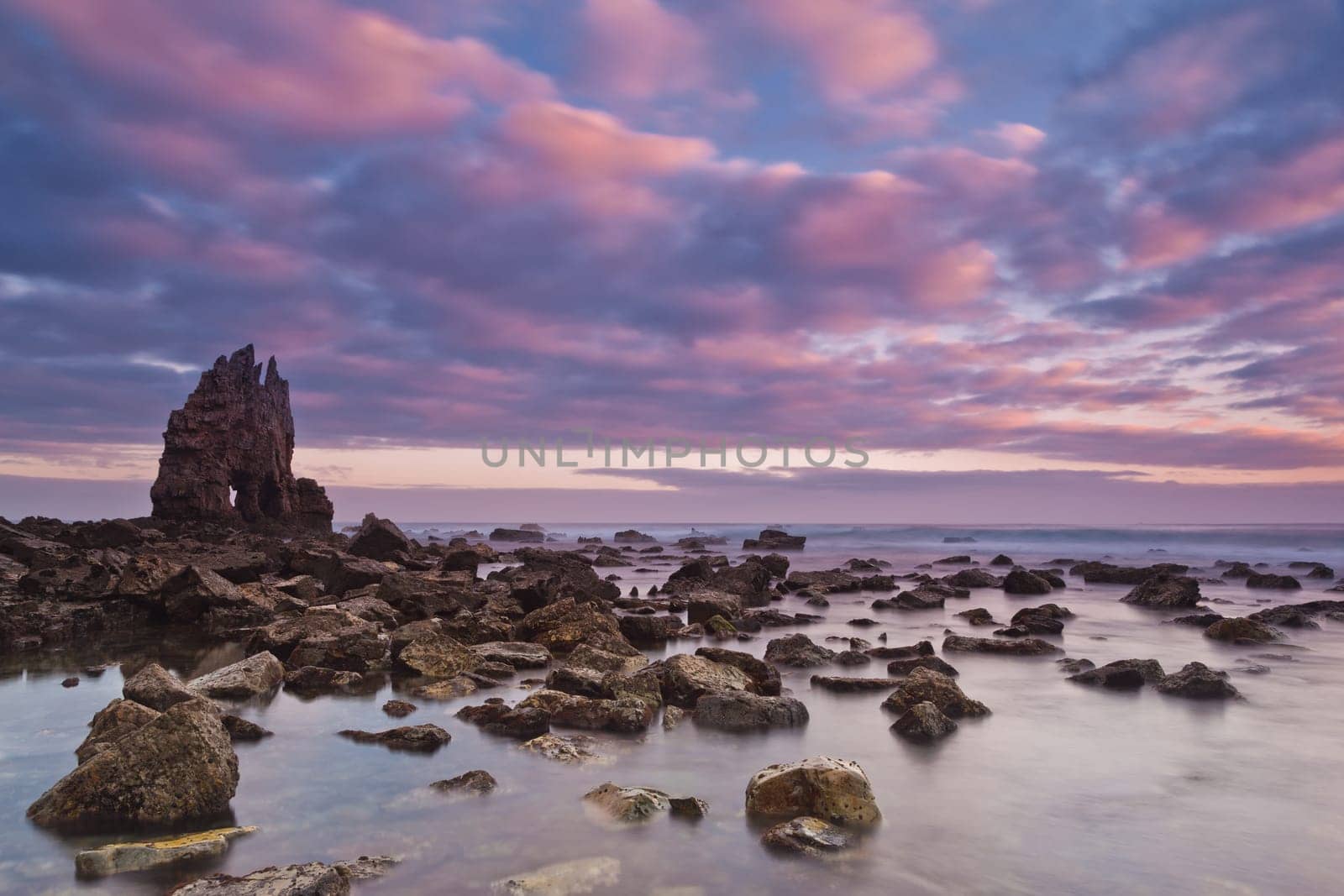 Sunrise at Playa de Portizuelo, Asturias, Spain