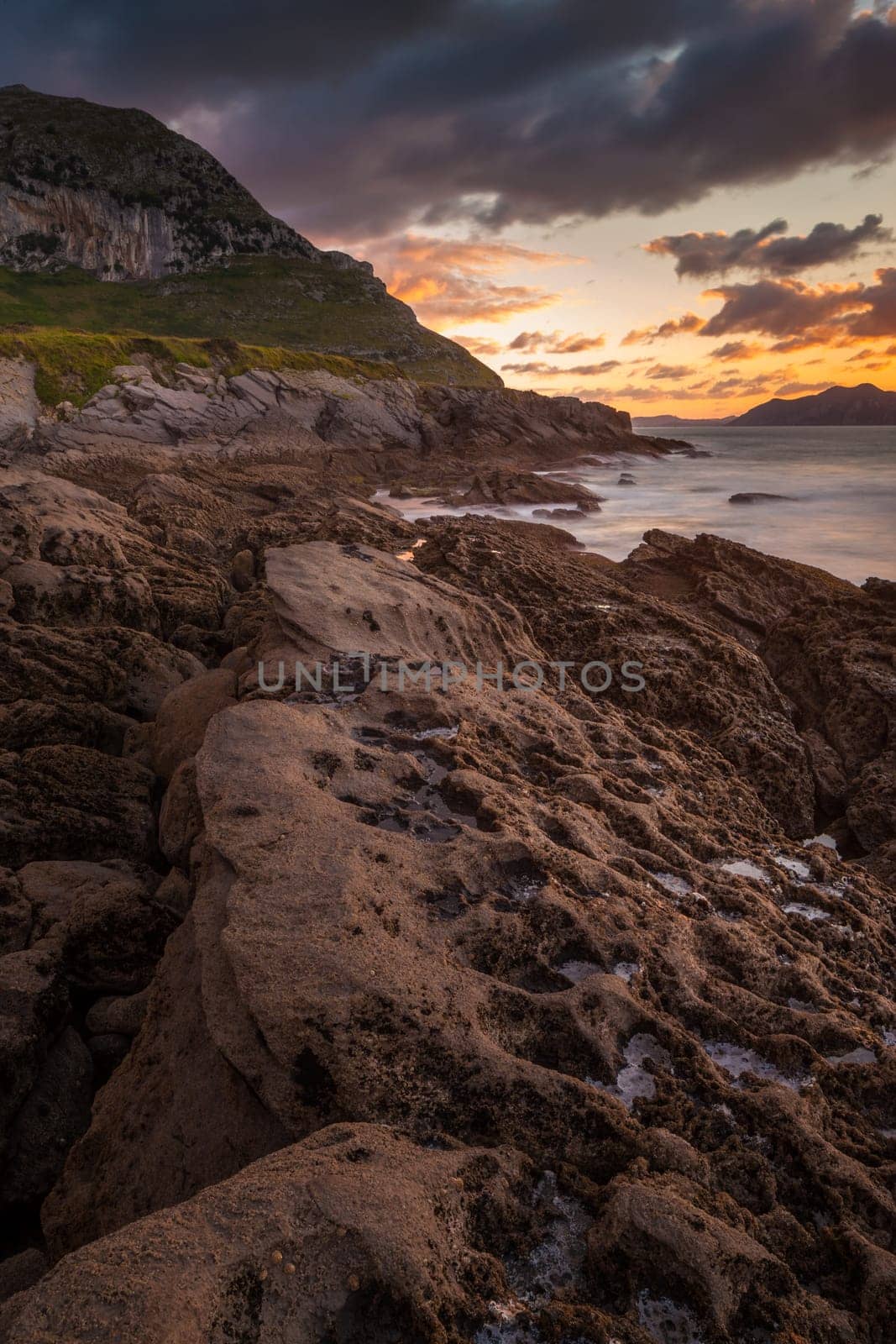 Amazing seascape sunset, Sonabia, Cantabria, Spain