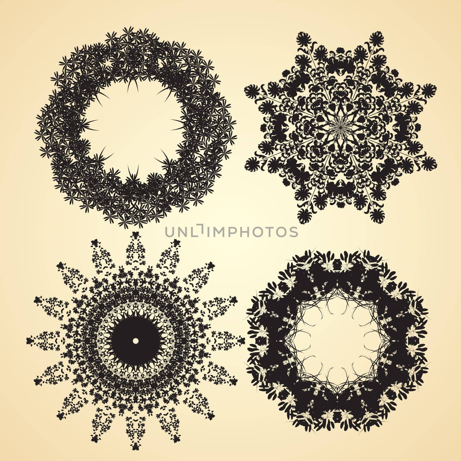 Collection of elegant round lace, vignette
