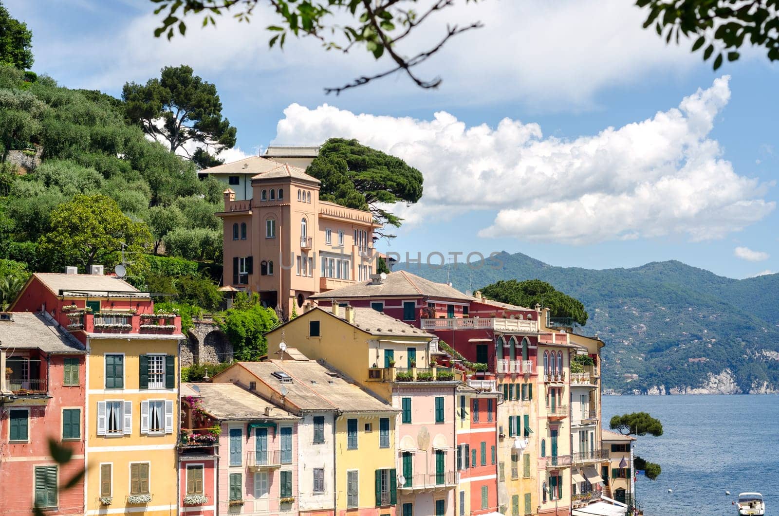view of the village of Portofino in Liguria