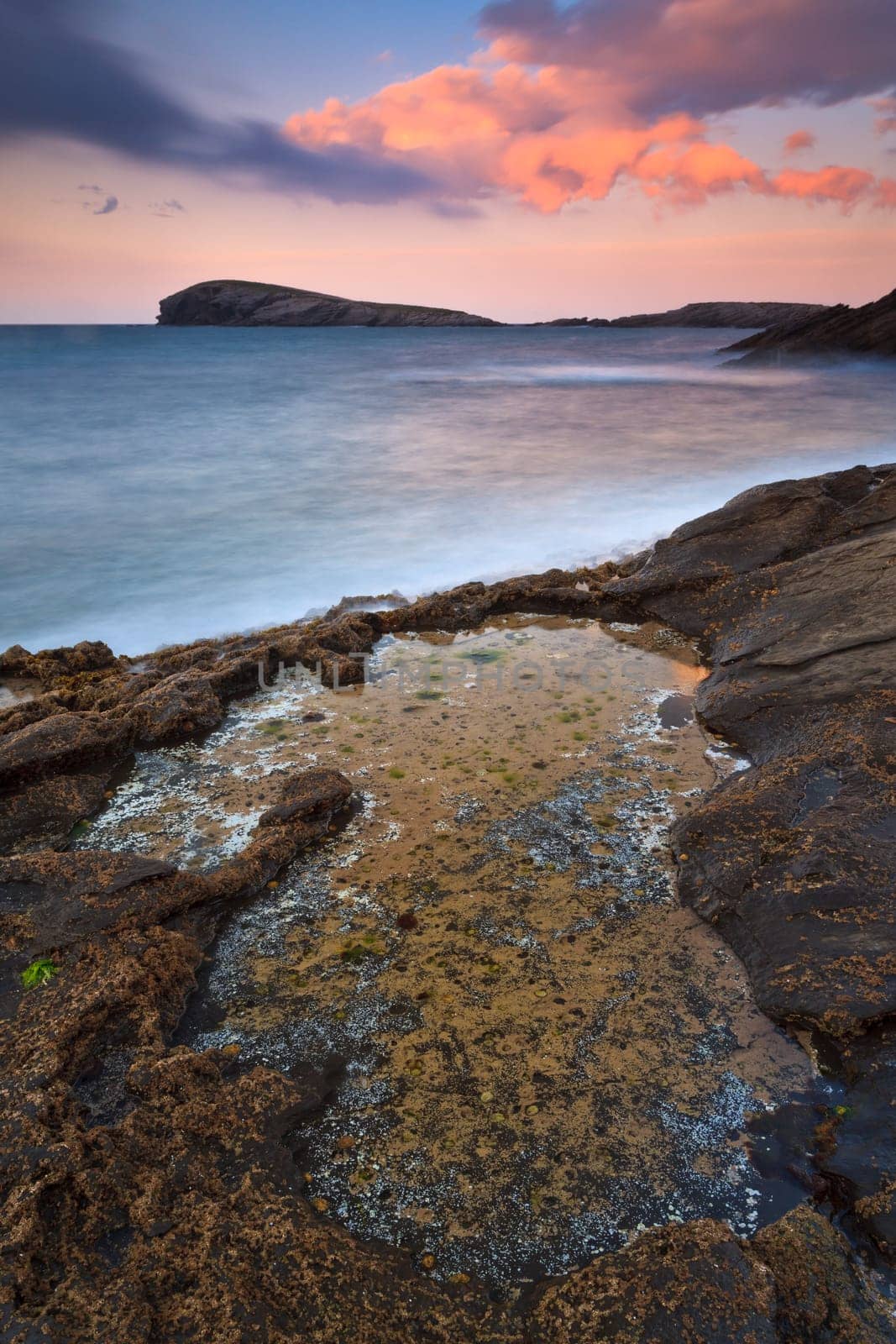 Amazing seascape sunset, Sonabia, Cantabria, Spain