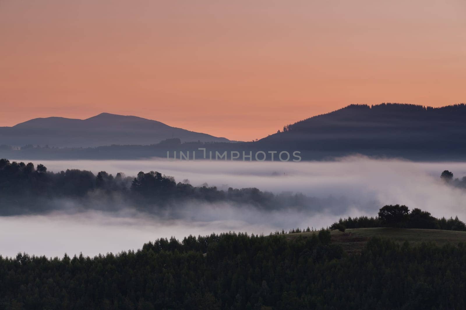 A foggy mountain landscape, Carranza, Bizkaia, Spain