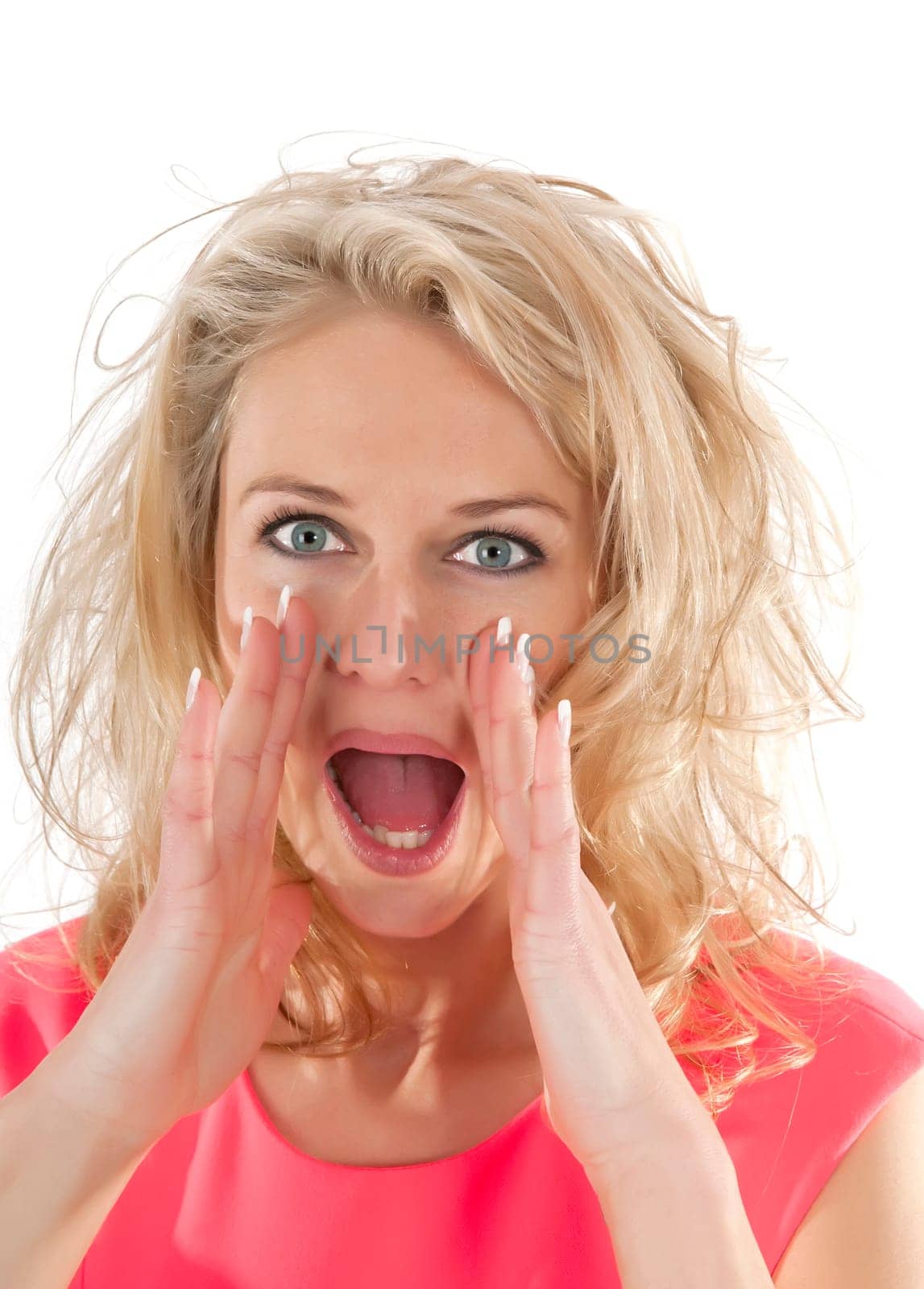 young woman screams